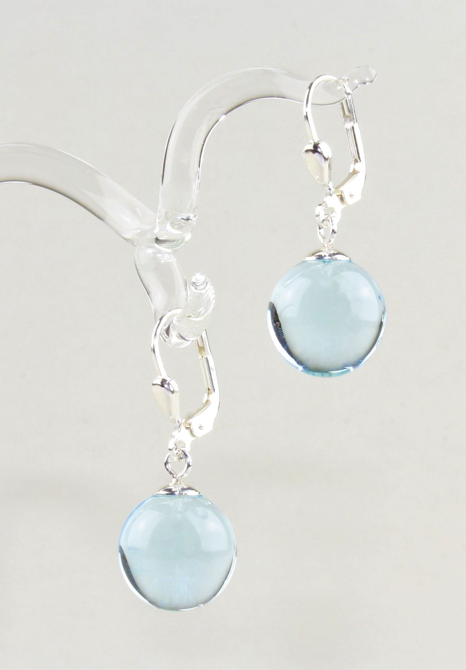 Boucles d'oreilles Boule colorée , argent 925/000 rhodié