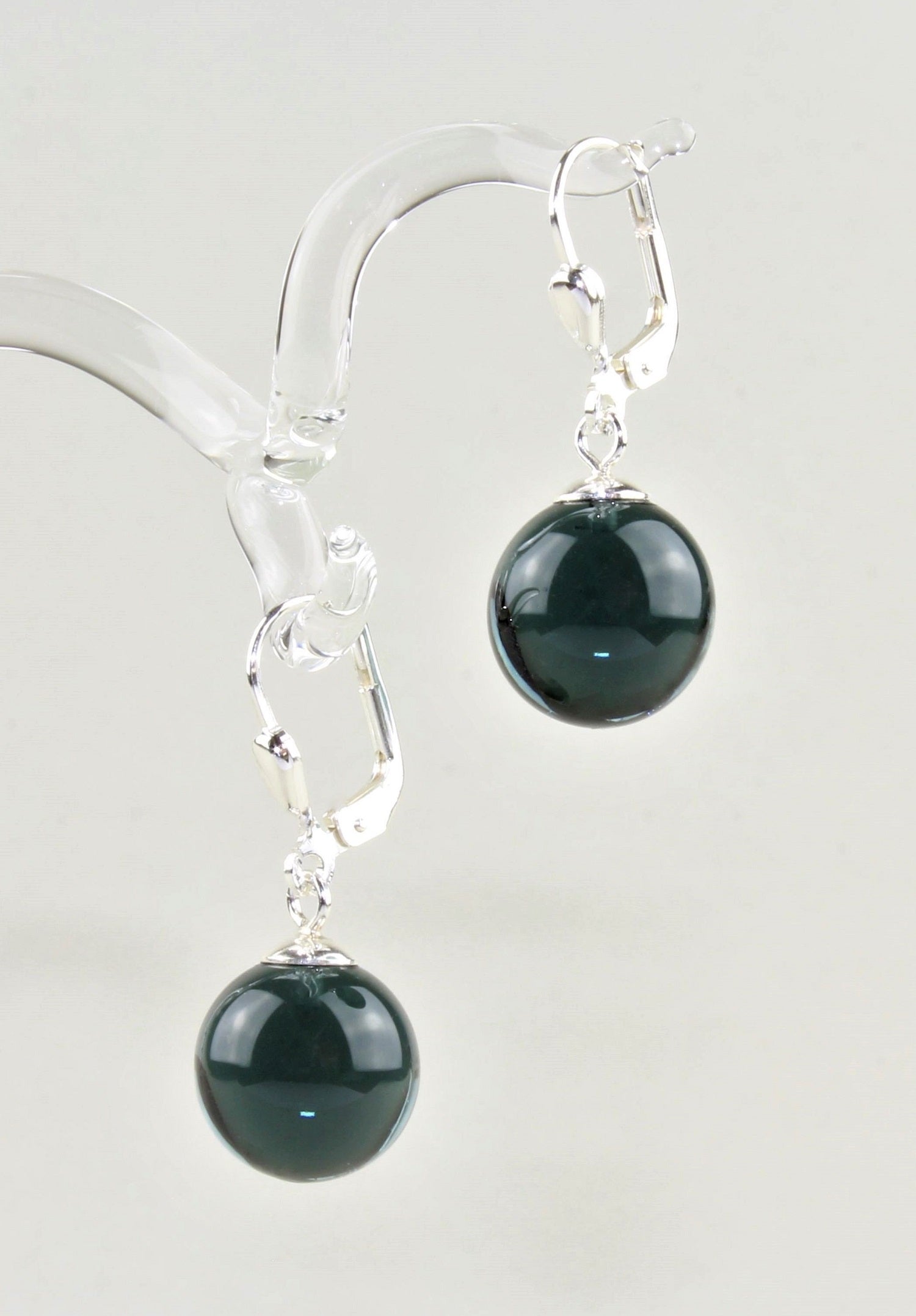 Boucles d'oreilles Boule colorée , argent 925/000 rhodié