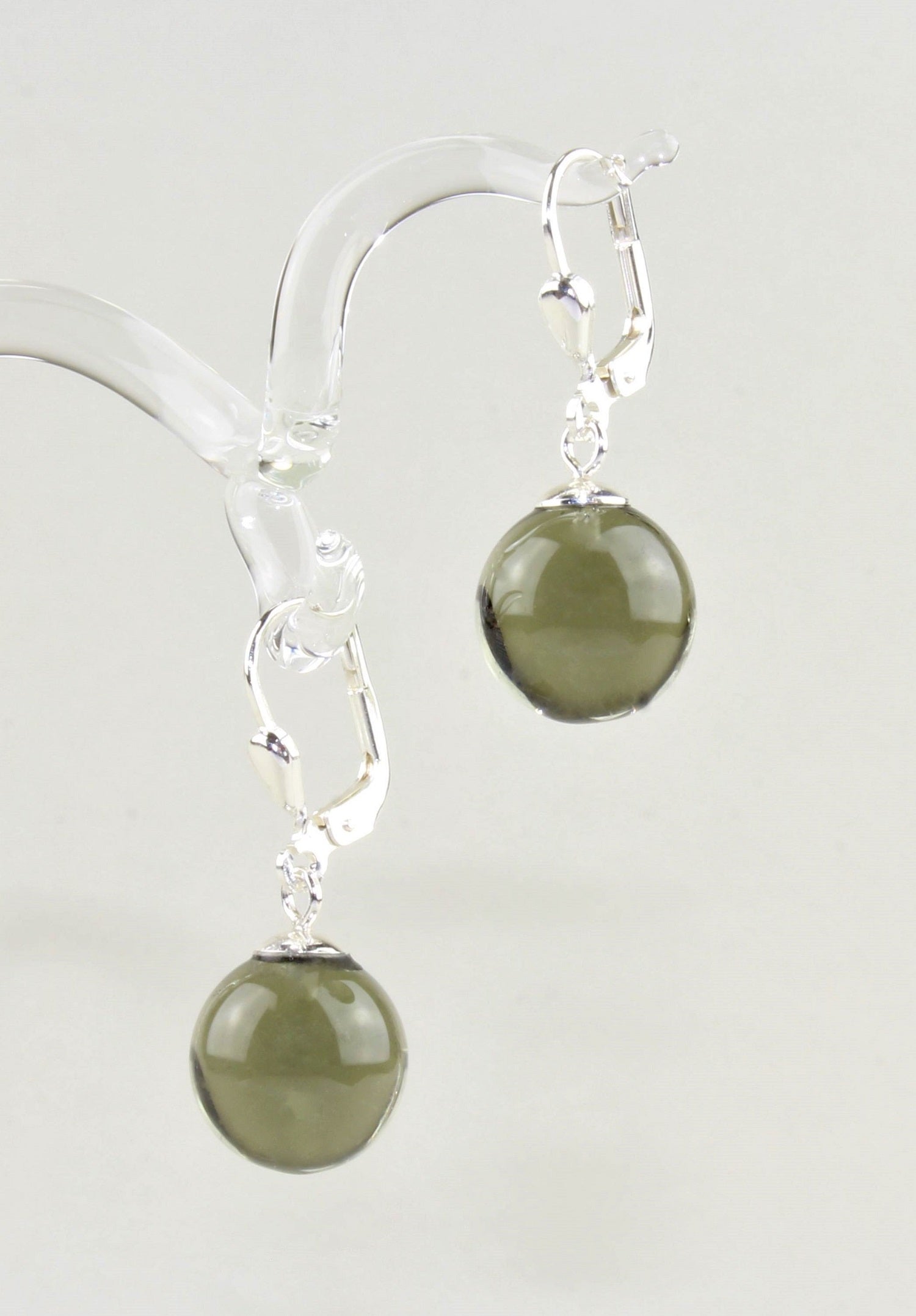 Boucles d'oreilles Boule colorée , argent 925/000 rhodié