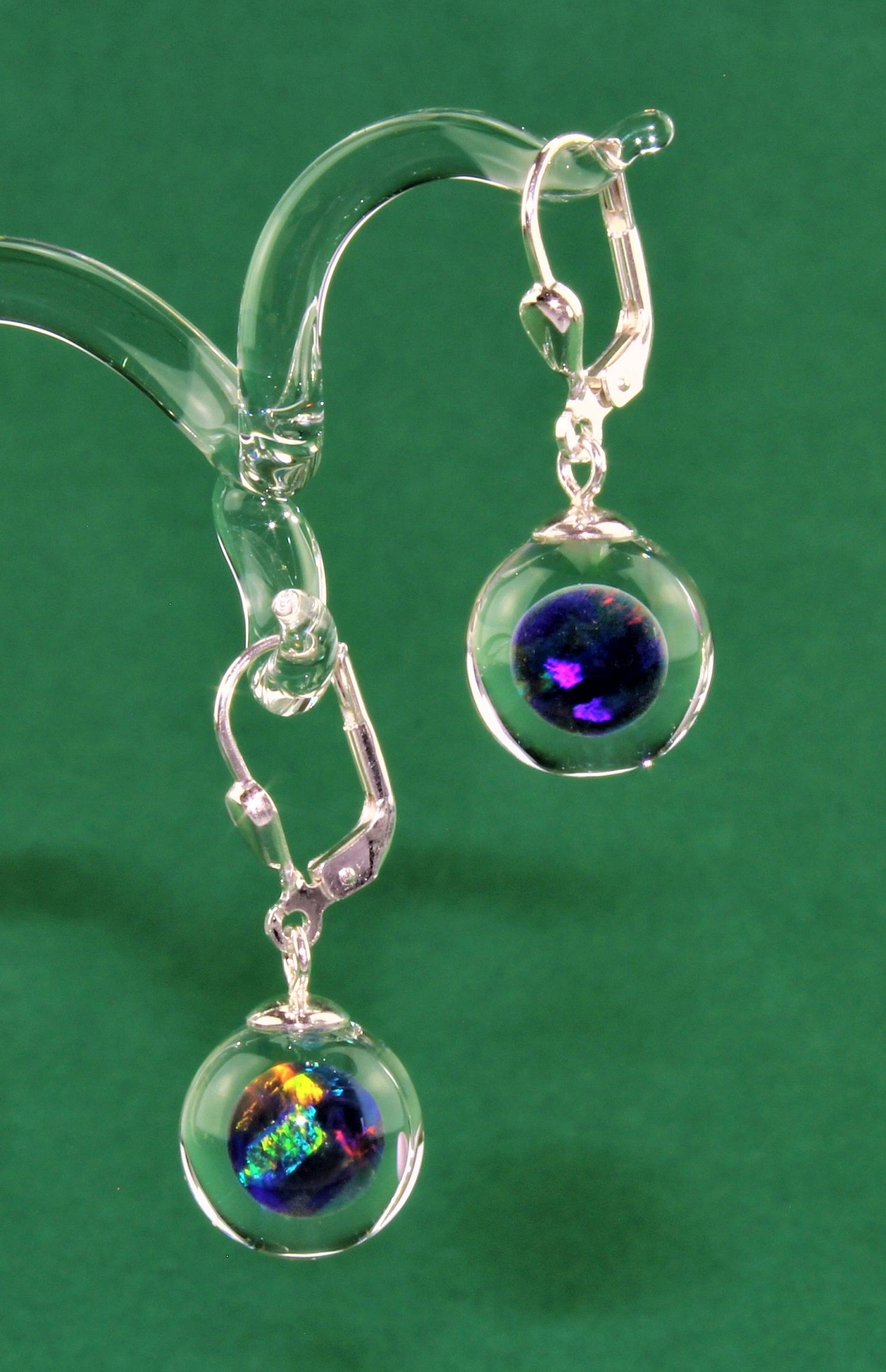 Boucles d'oreilles boule "opale" Green multicolor