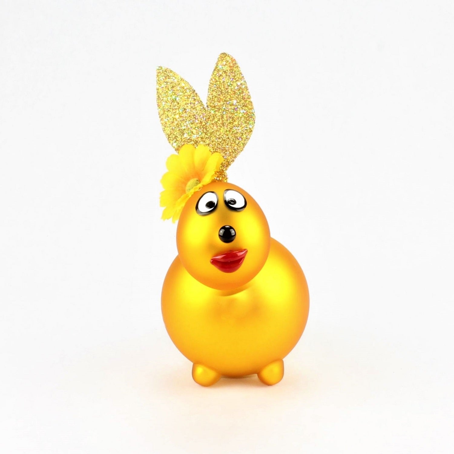 Lapin doré mat avec décoration, verre borosilicaté 3.3 Duran