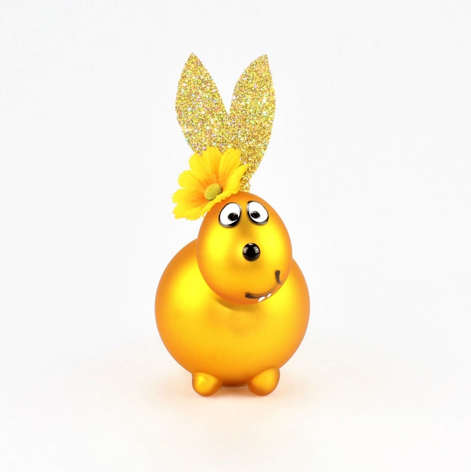 Lapin doré mat avec décoration, verre borosilicaté 3.3 Duran
