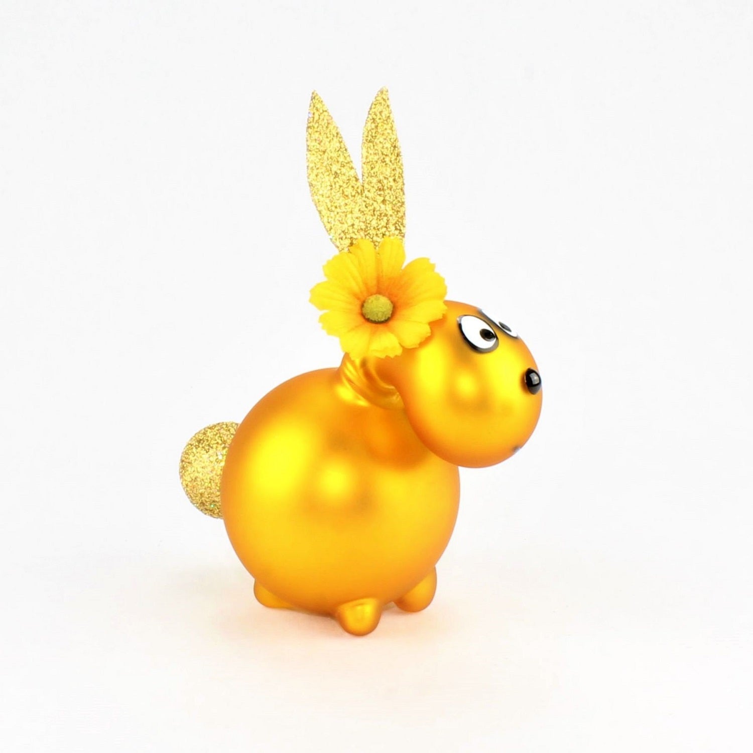 Lapin doré mat avec décoration, verre borosilicaté 3.3 Duran