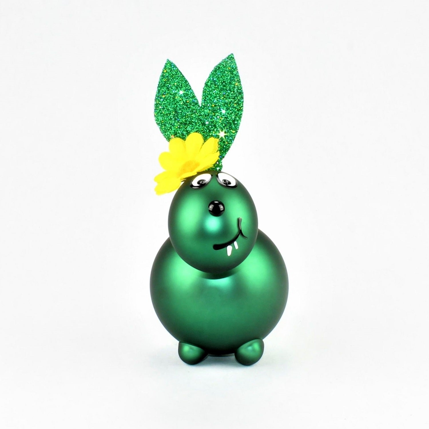 Lapin vert sapin mat avec et sans bouche à baiser, avec décoration, verre borosilicaté 3.3 Duran