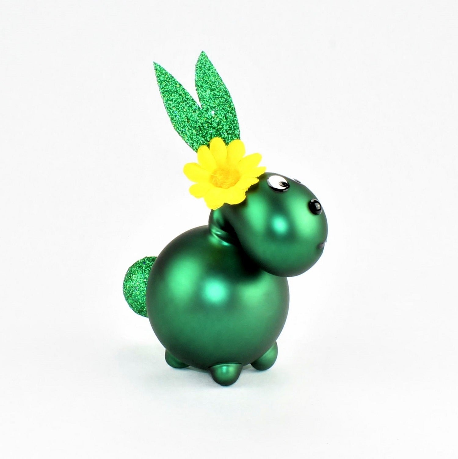 Lapin vert sapin mat avec et sans bouche à baiser, avec décoration, verre borosilicaté 3.3 Duran