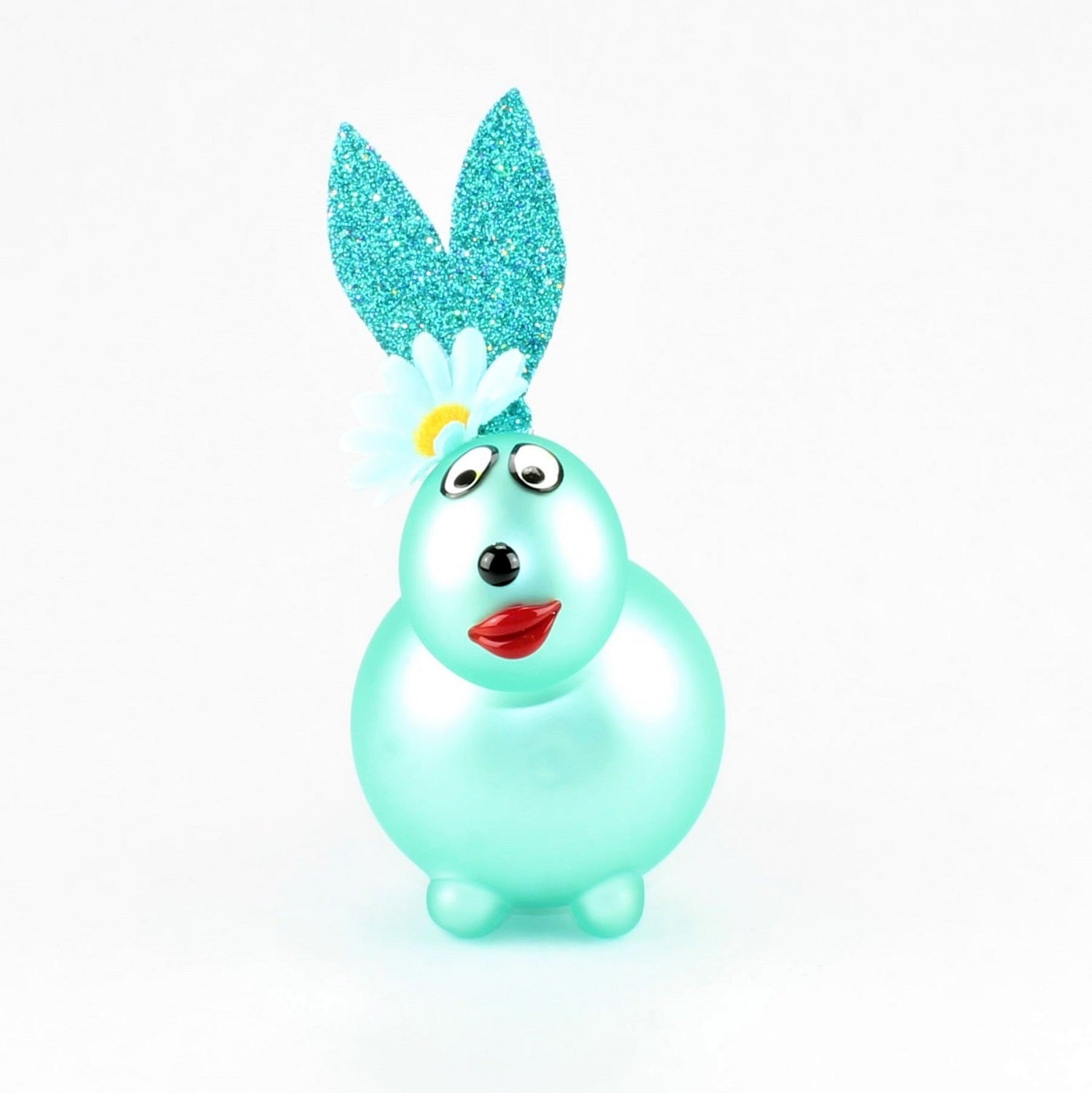 Lapin Malachite mat avec et sans bouche à baiser, avec décoration, verre borosilicaté 3.3 Duran