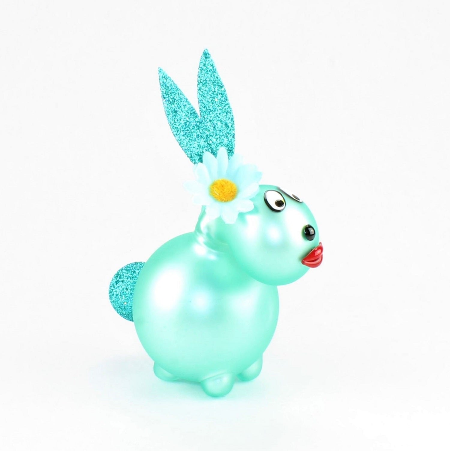 Lapin Malachite mat avec et sans bouche à baiser, avec décoration, verre borosilicaté 3.3 Duran