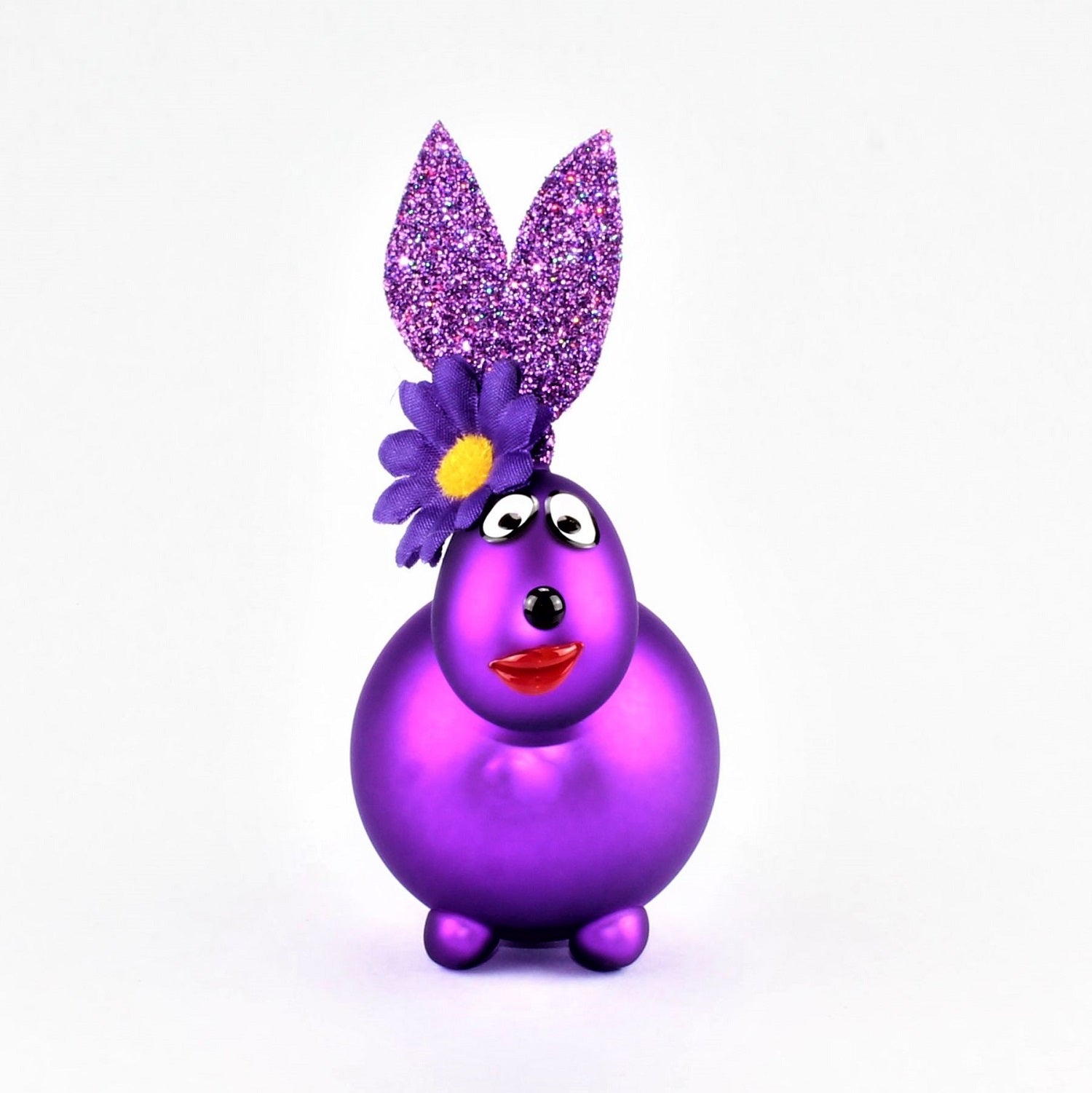 Lapin sauge mat avec et sans bouche à baiser, avec décoration, verre borosilicaté 3.3 Duran