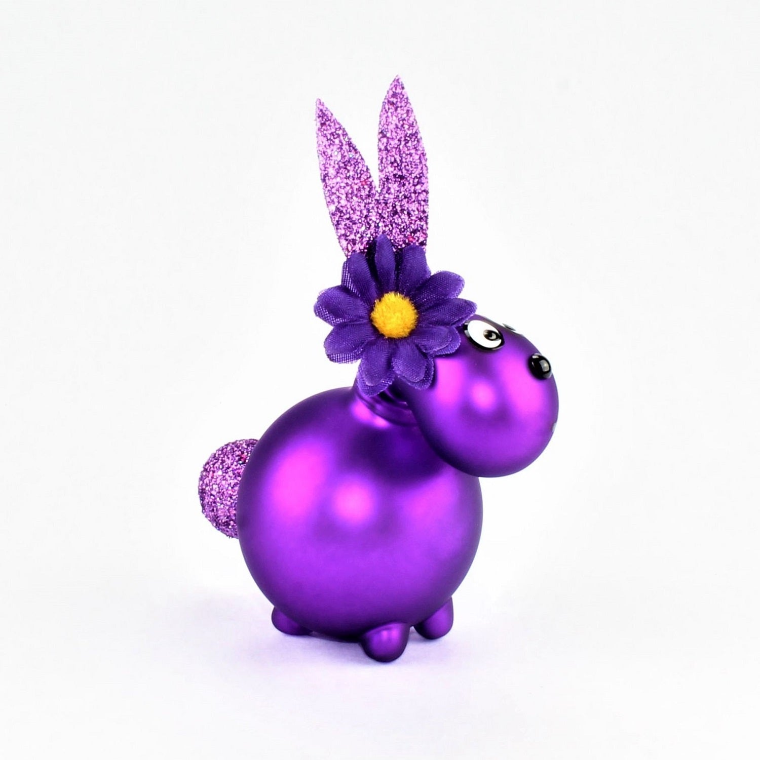 Lapin sauge mat avec et sans bouche à baiser, avec décoration, verre borosilicaté 3.3 Duran