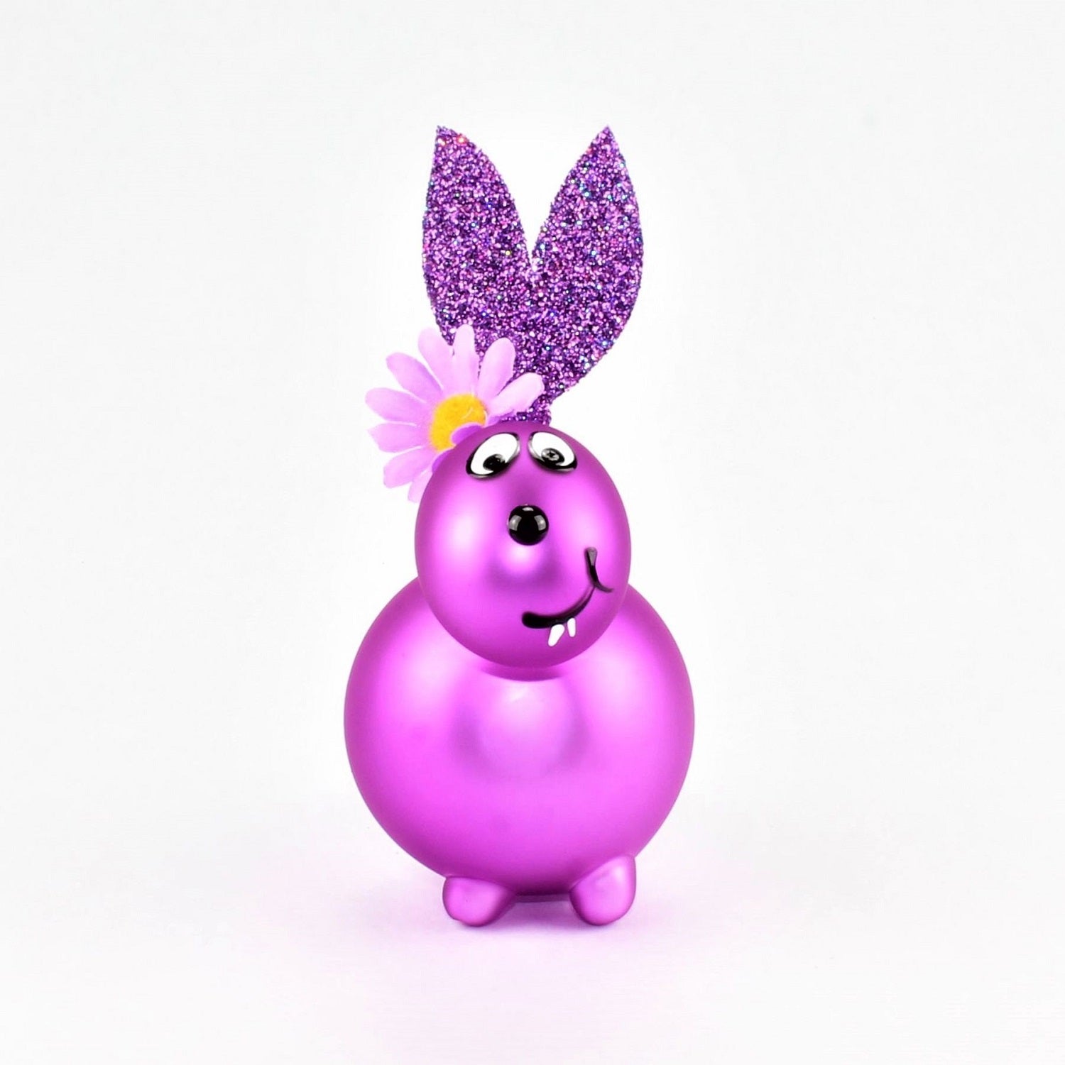 Lapin Violet rougeâtre mat avec et sans bouche à baiser, avec décoration, verre borosilicaté 3.3 Duran