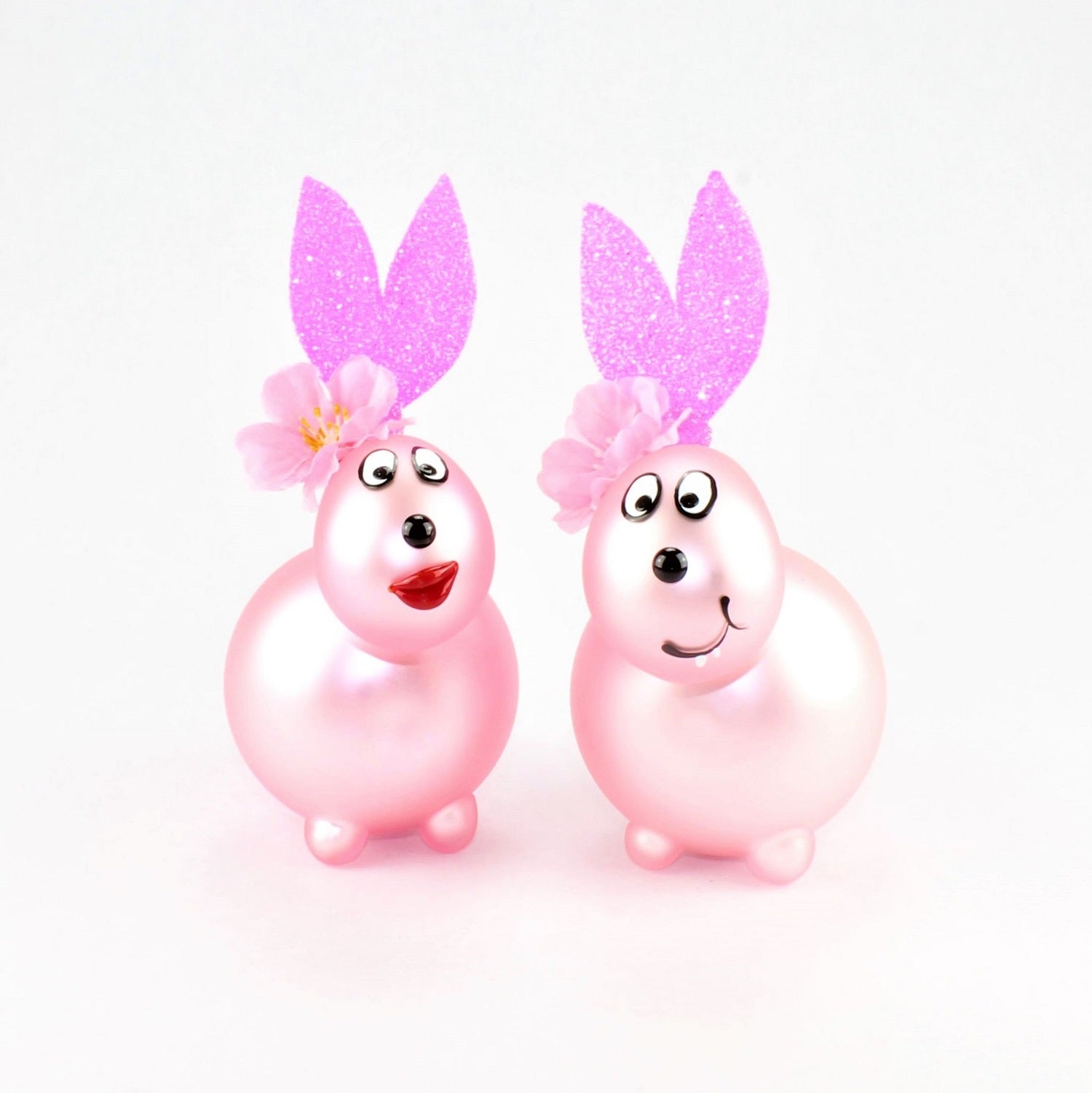 Bunny Rose` smerigliata con e senza bocca da bacio, con decorazione, vetro borosilicato 3,3 Duran