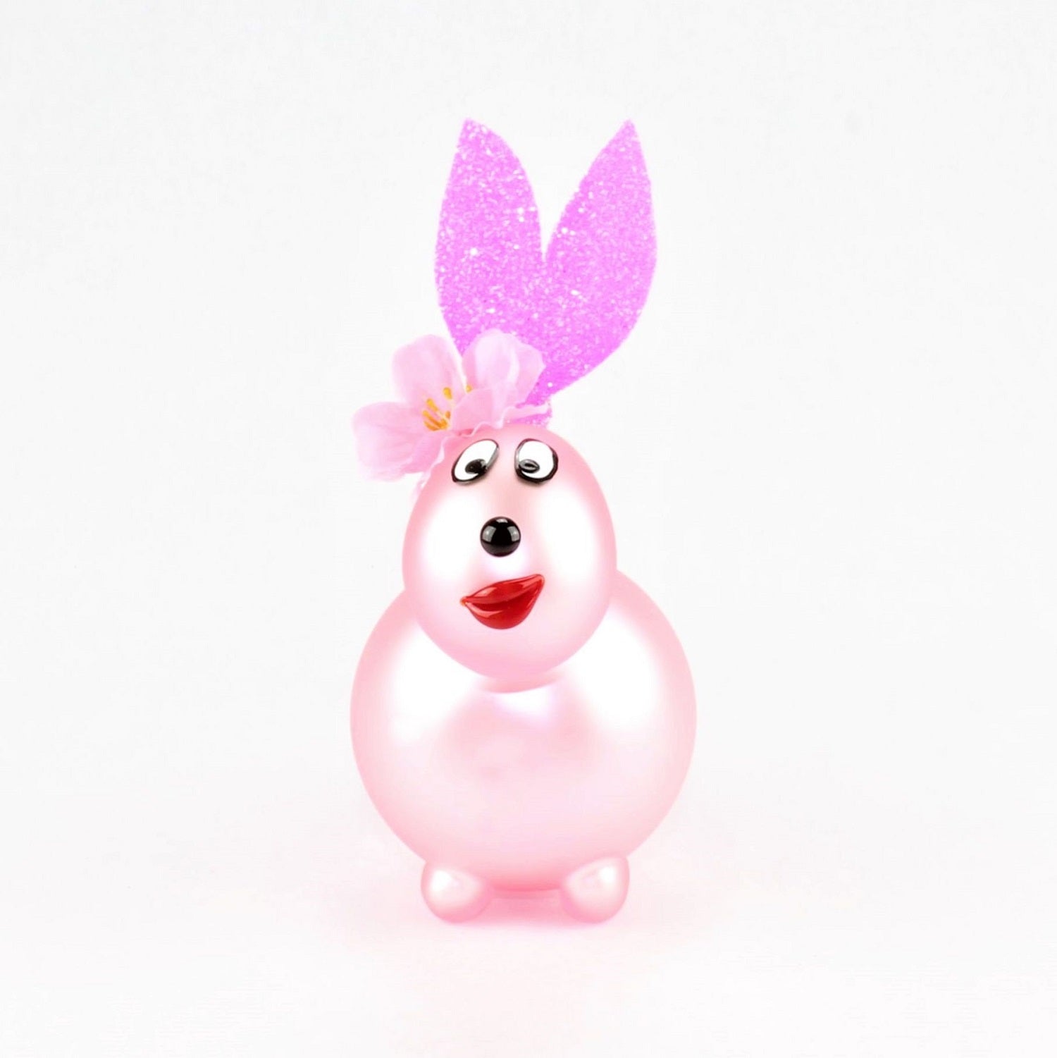 Bunny Rose` smerigliata con e senza bocca da bacio, con decorazione, vetro borosilicato 3,3 Duran