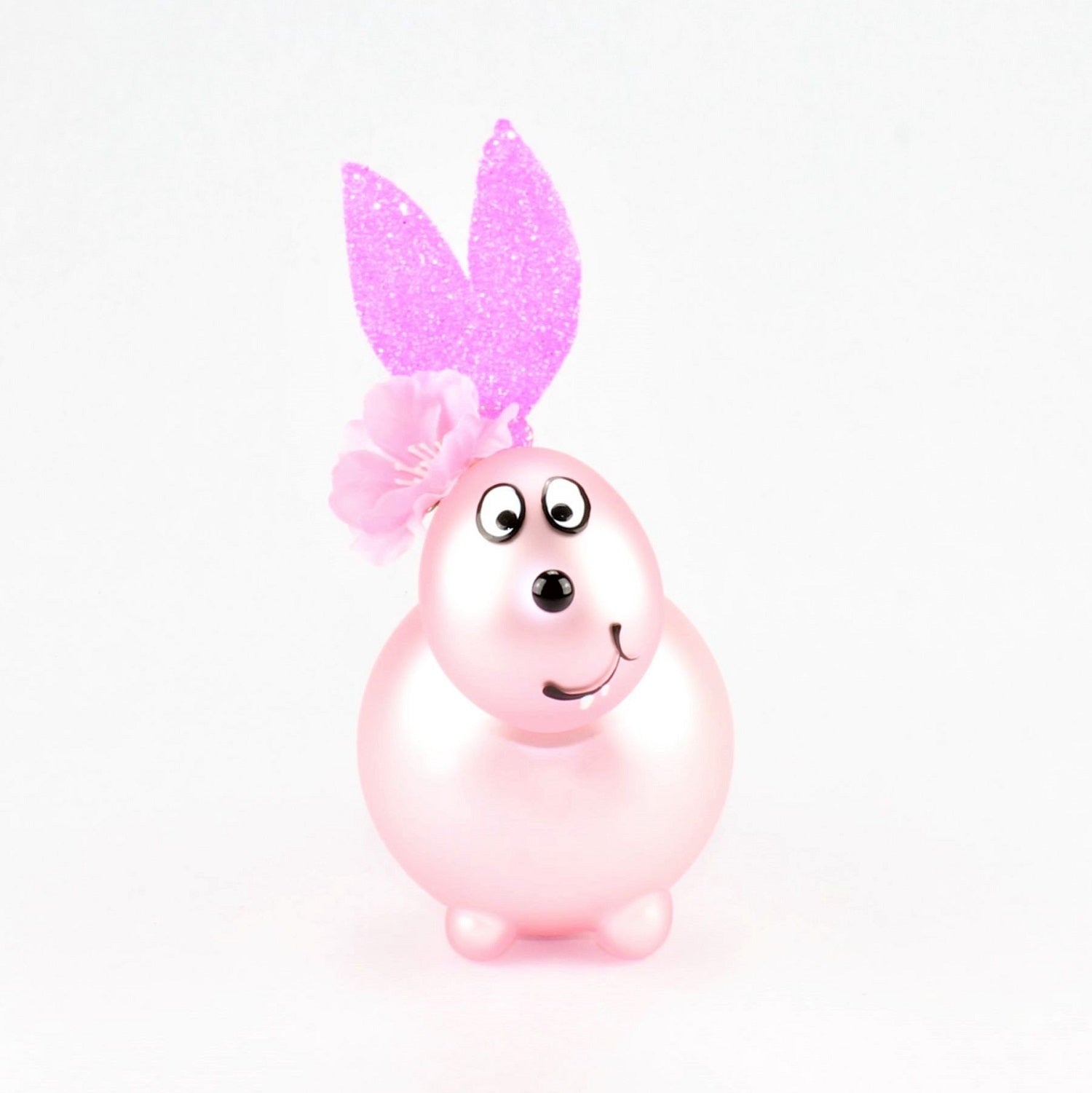 Bunny Rose` smerigliata con e senza bocca da bacio, con decorazione, vetro borosilicato 3,3 Duran