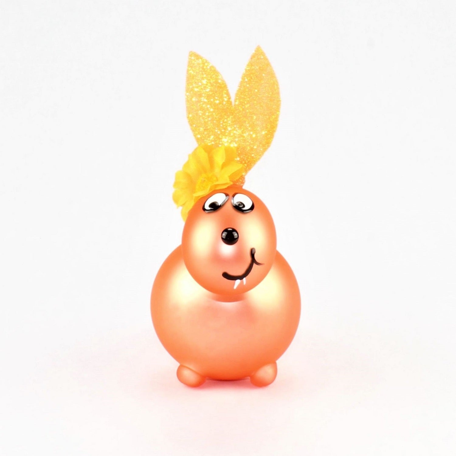 Lapin Camélia mat avec et sans bouche à baiser, avec décoration, verre borosilicaté 3.3 Duran