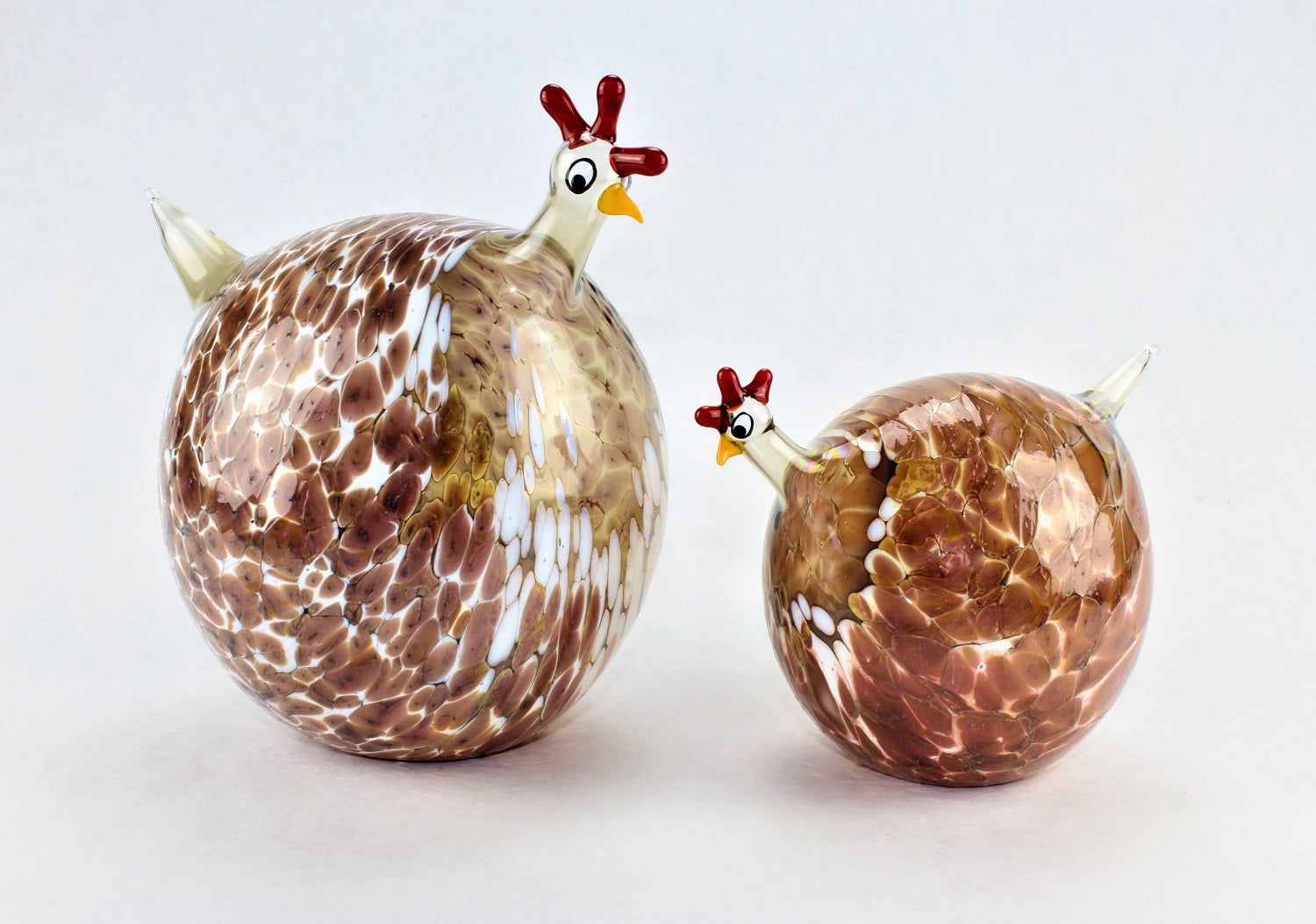 Pintade marbrée, caramel , verre, décoration