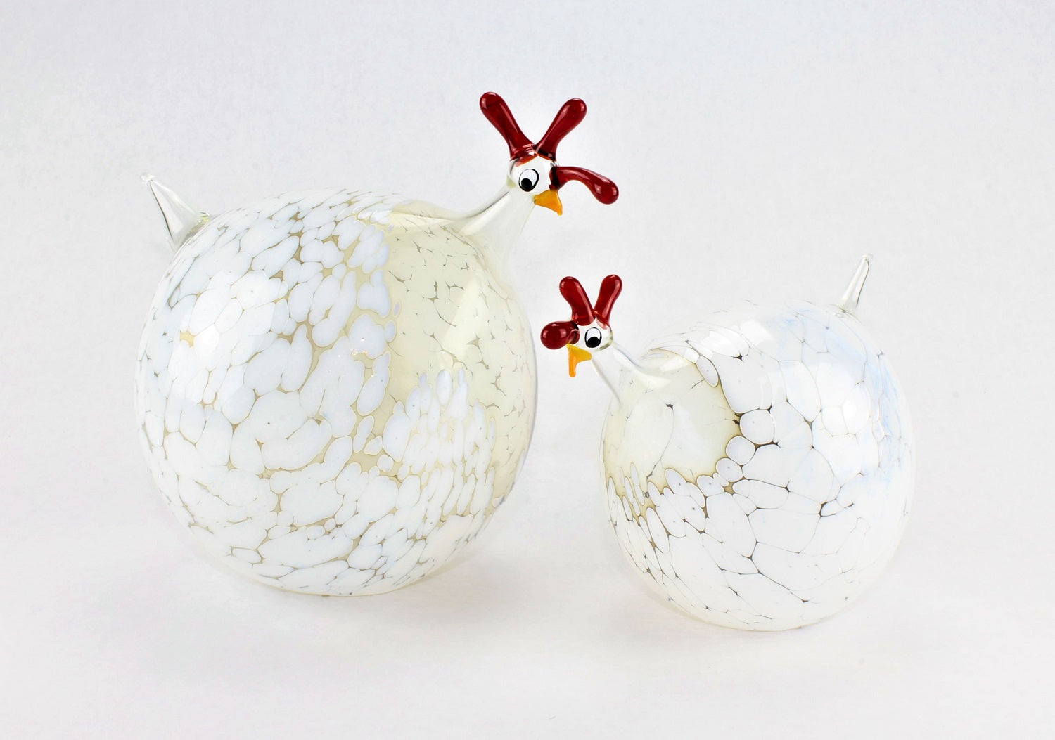 Faraona marmorizzata, lilla bianco, vetro, decorazione