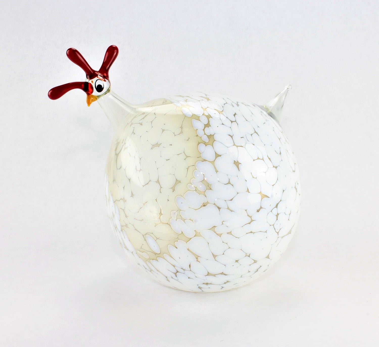 Faraona marmorizzata, lilla bianco, vetro, decorazione