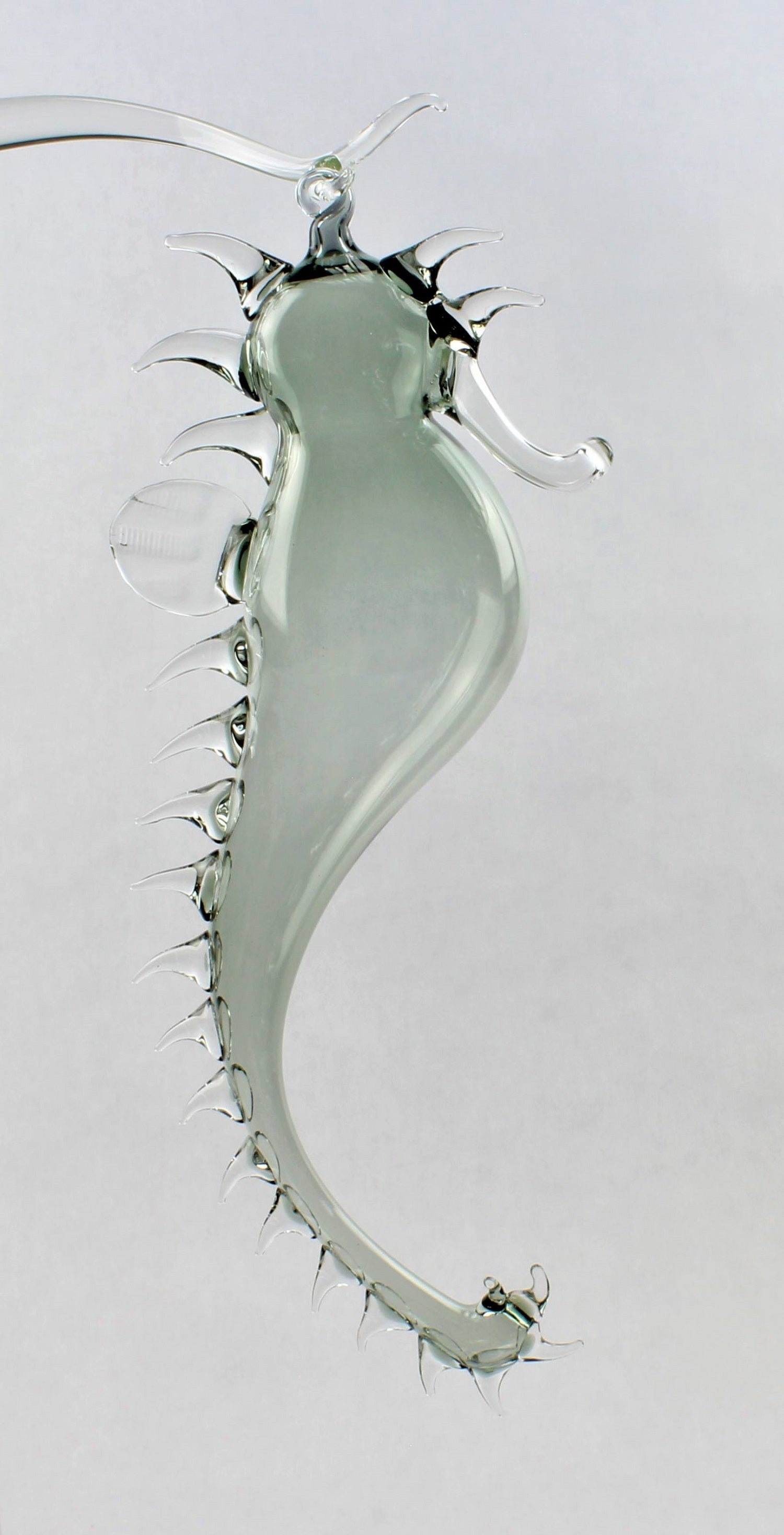 Cavalluccio marino, color cristallo , 20-22 cm , materiale vetro borosilicato