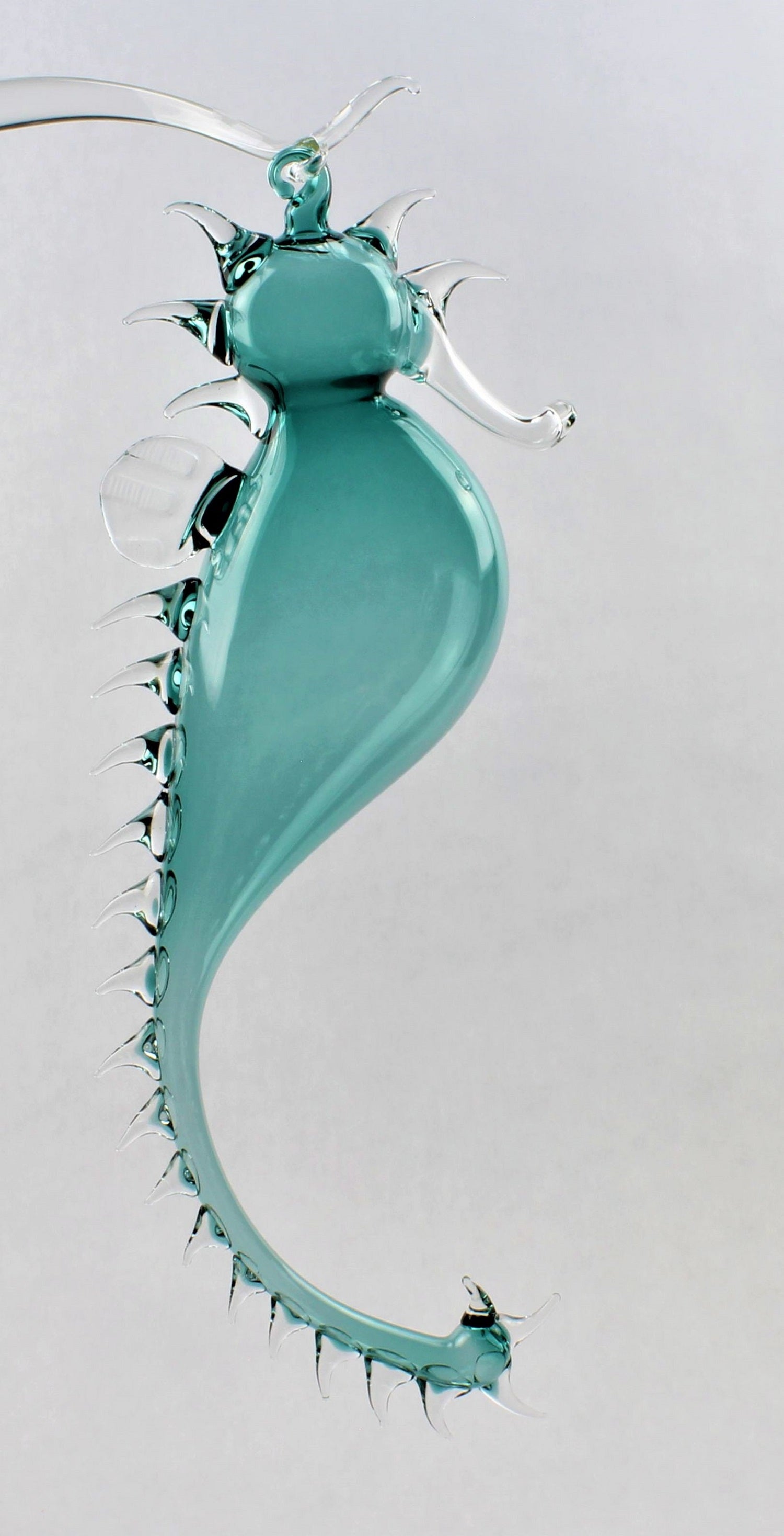 Cavalluccio marino, color cristallo , 20-22 cm , materiale vetro borosilicato