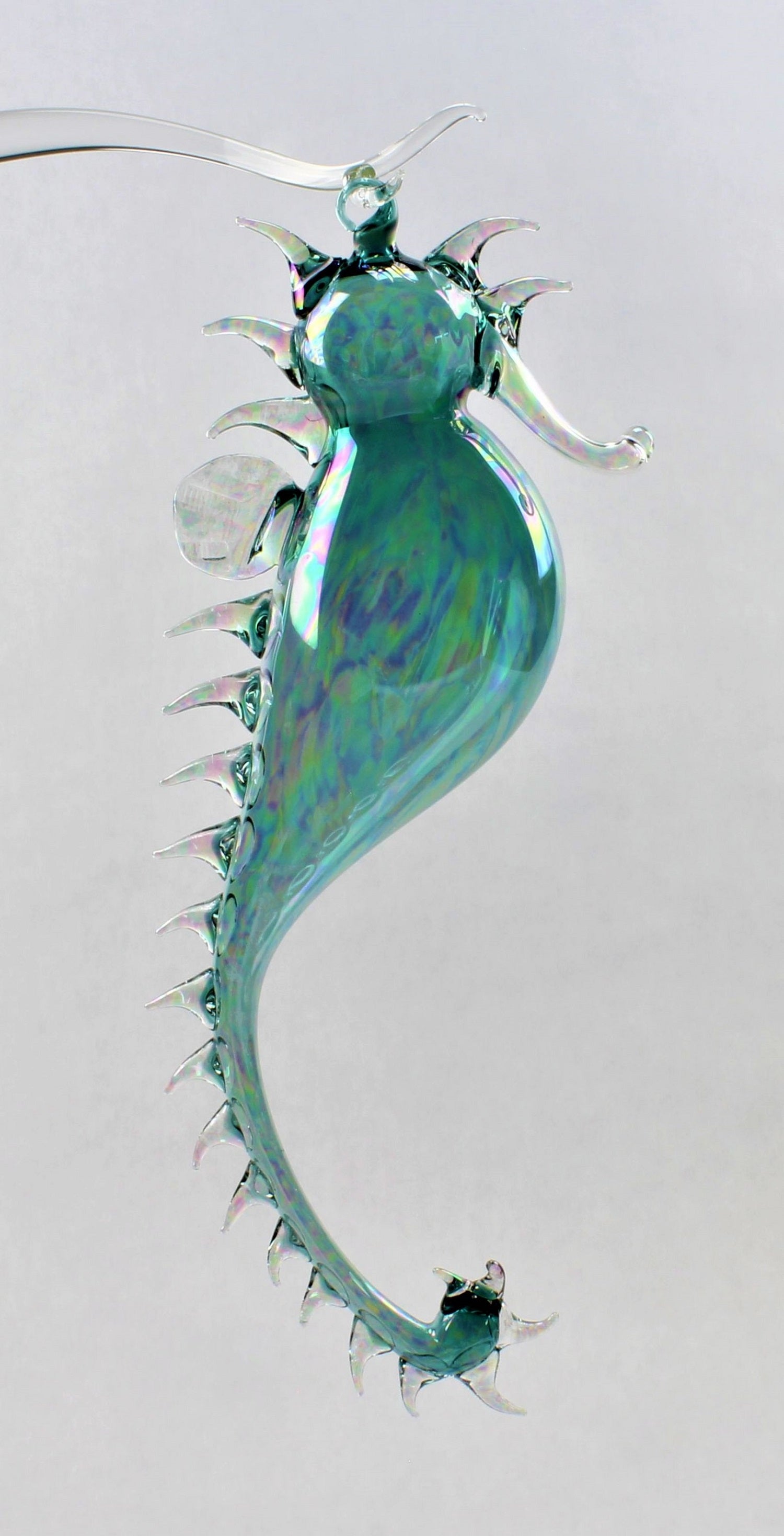 Cavalluccio marino, color cristallo , 20-22 cm , materiale vetro borosilicato