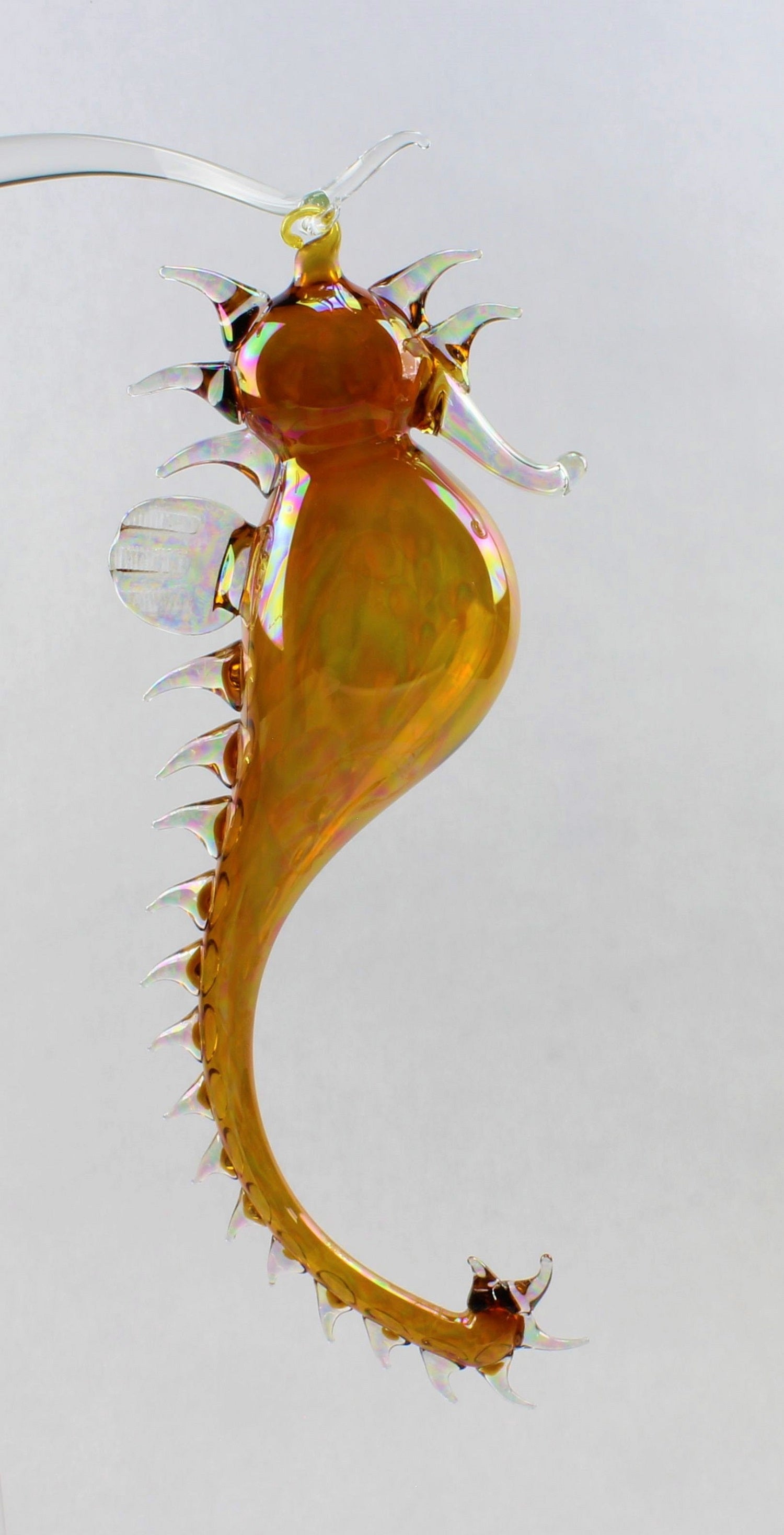 Cavalluccio marino, color cristallo , 20-22 cm , materiale vetro borosilicato