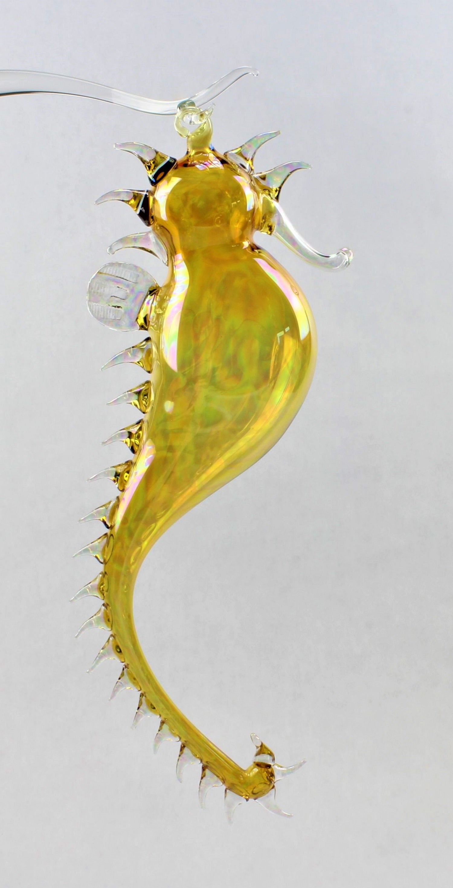Cavalluccio marino, color cristallo , 20-22 cm , materiale vetro borosilicato