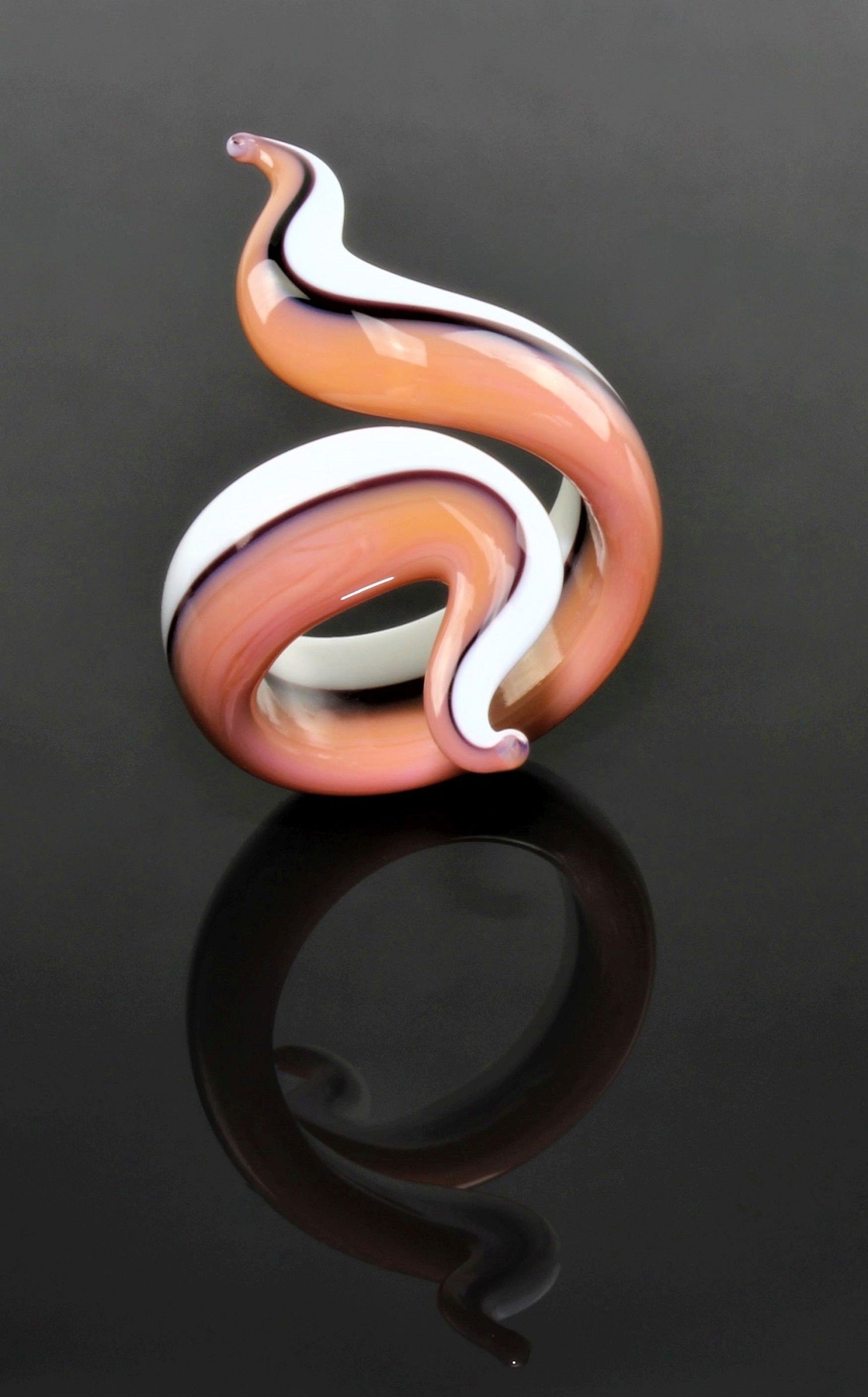 anneau "Eva", rose`brun, verre borosilicaté