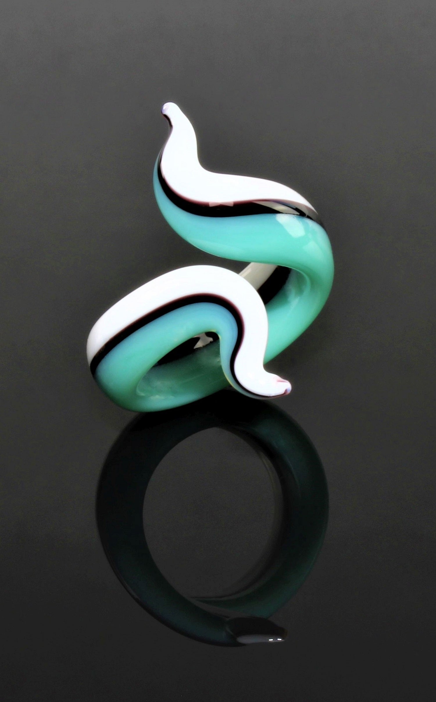 Anello "Eva", turchese, vetro borosilicato