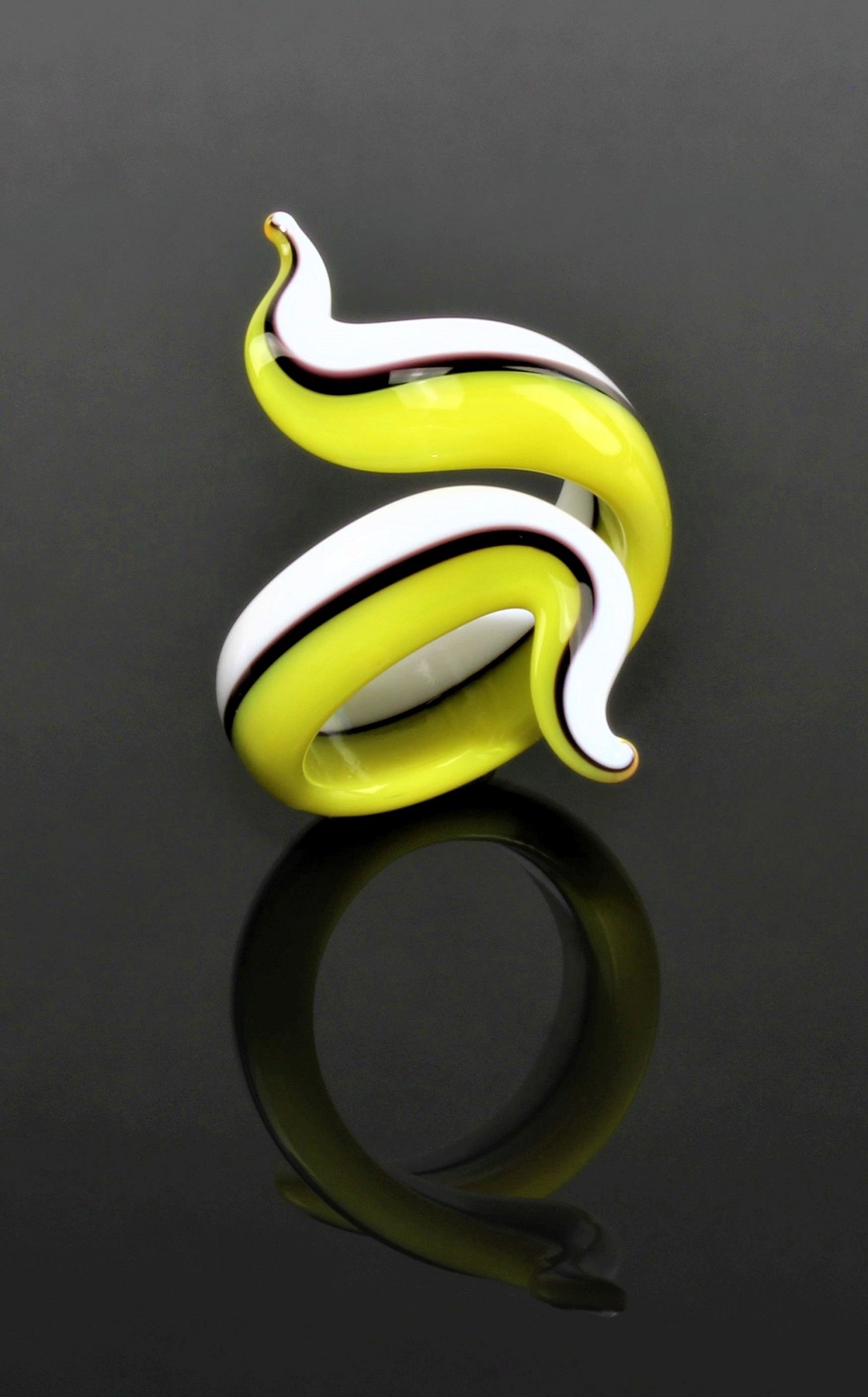 Anello "Eva", ultra verde, vetro borosilicato