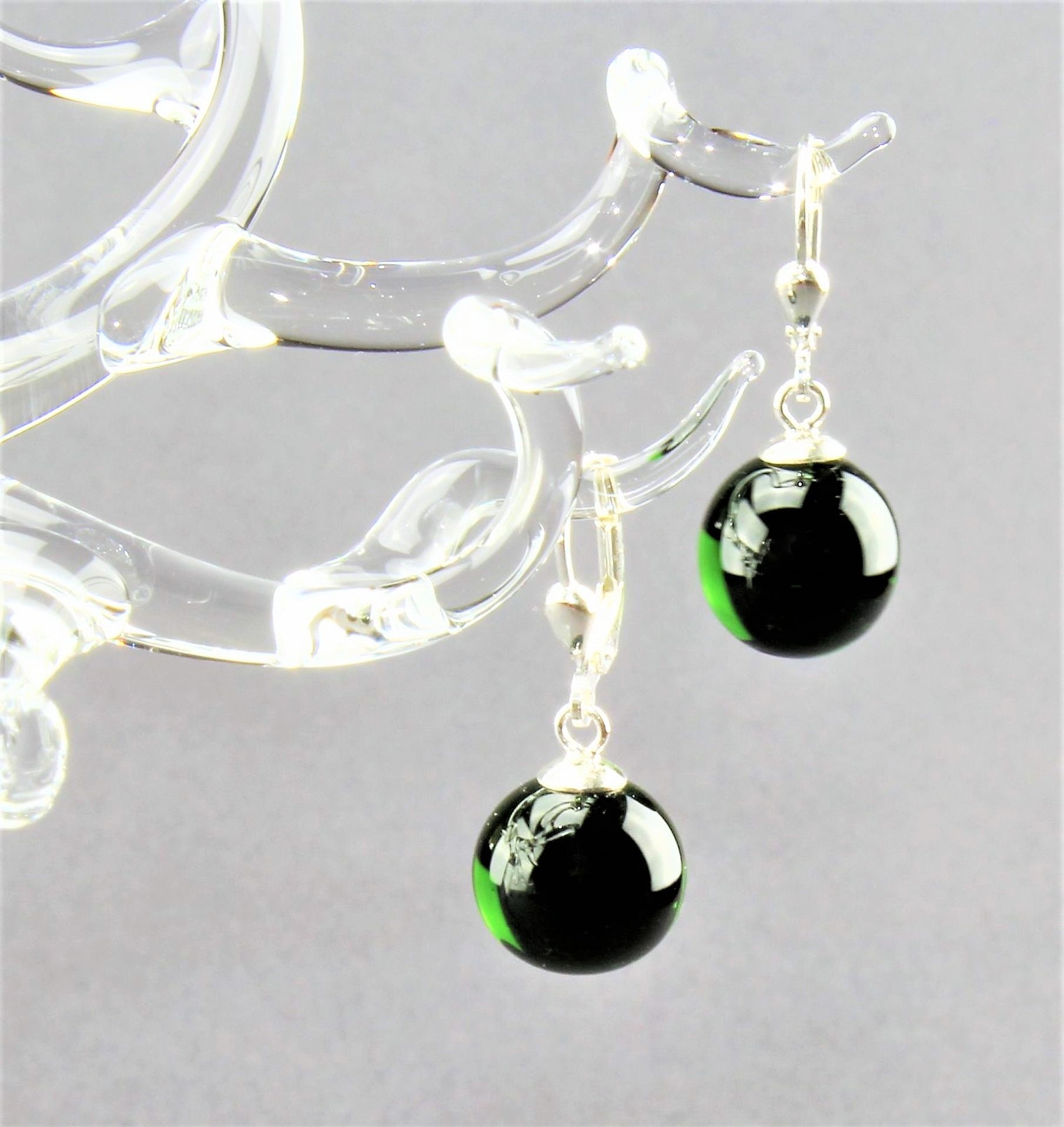 Boucles d'oreilles Boule colorée , argent 925/000 rhodié