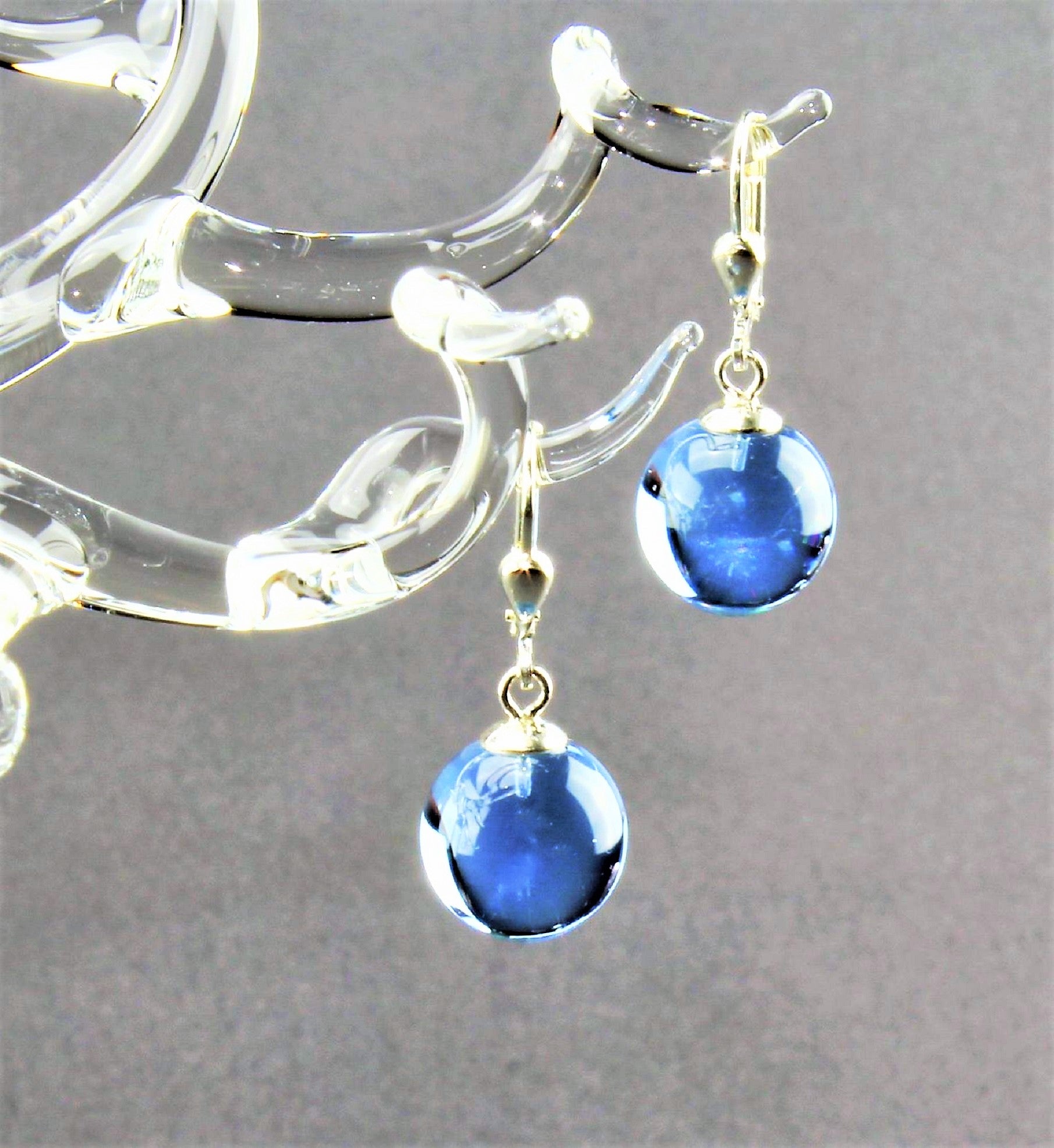 Boucles d'oreilles Boule colorée , argent 925/000 rhodié
