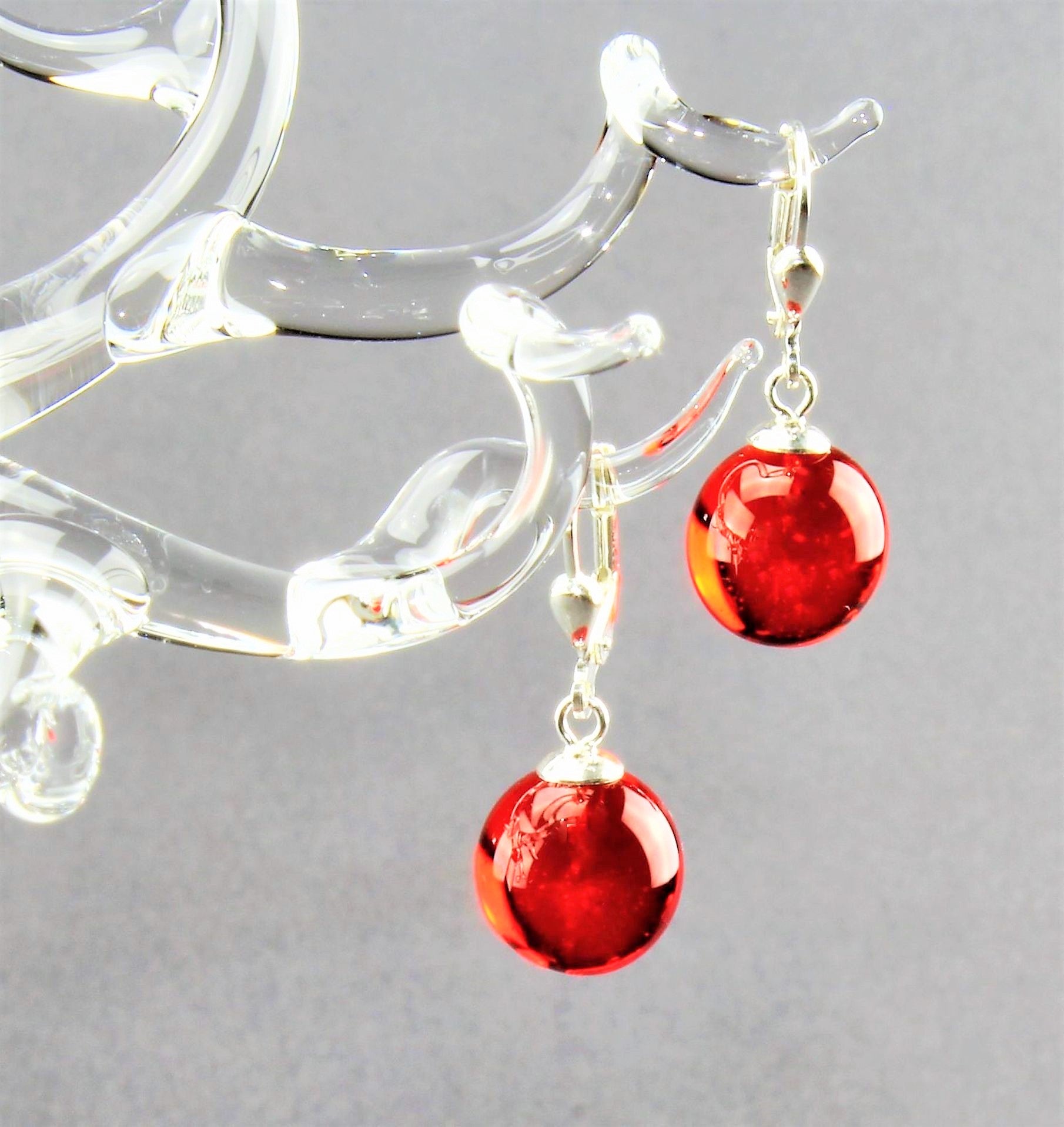Boucles d'oreilles Boule colorée , argent 925/000 rhodié