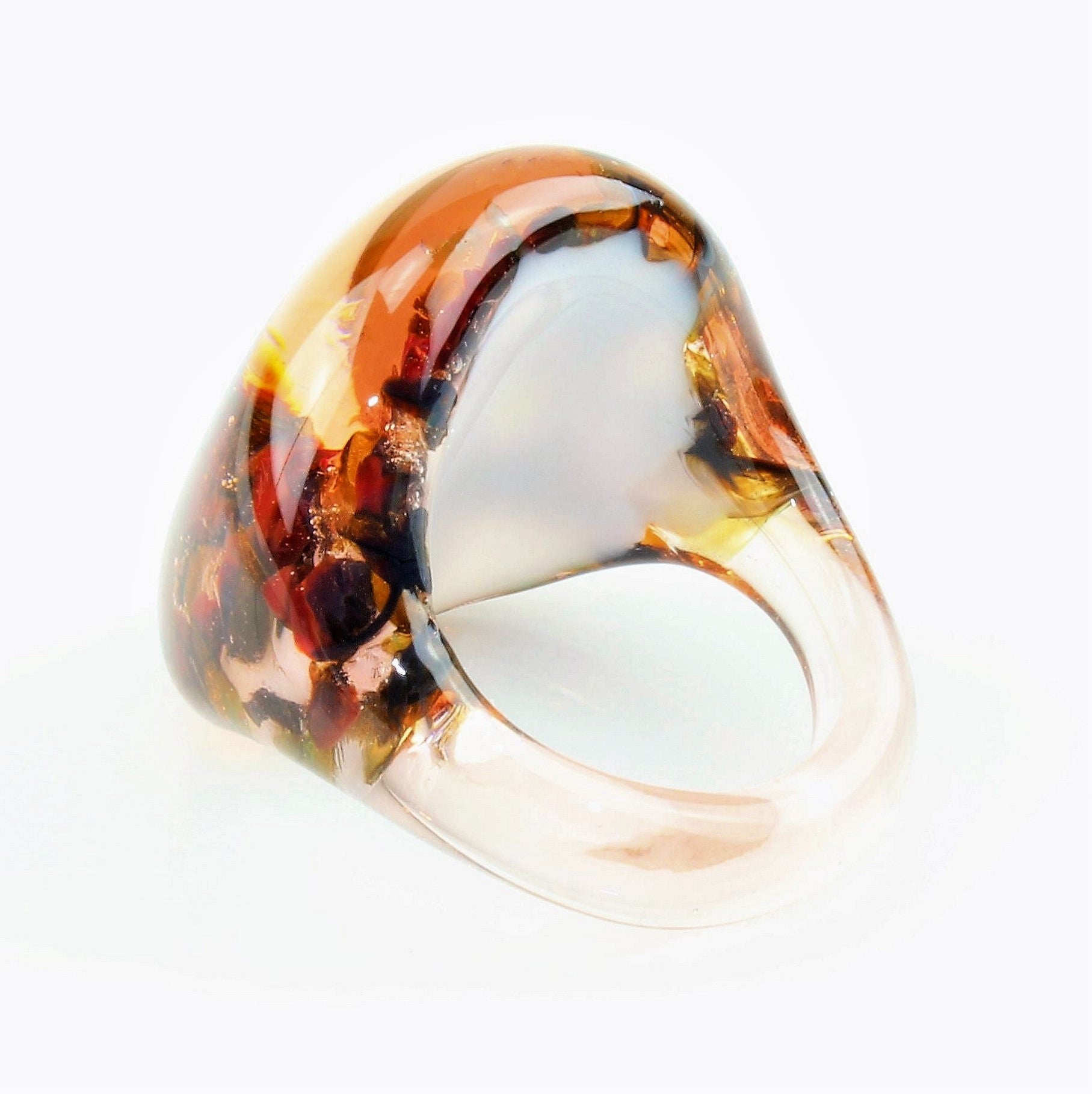 Ring "Madame" colorful marbled