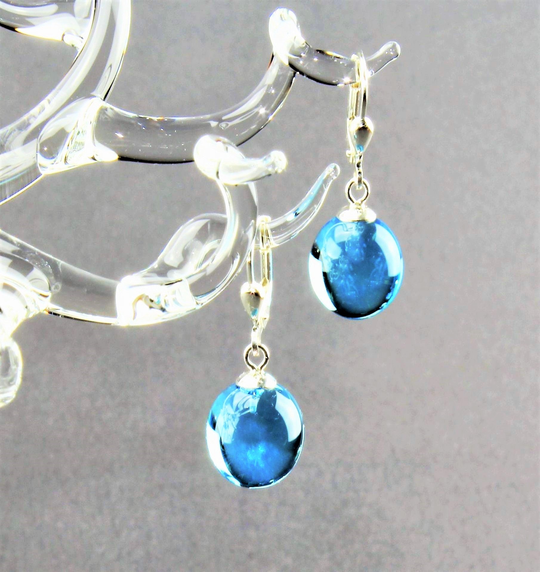 Boucles d'oreilles Boule colorée , argent 925/000 rhodié