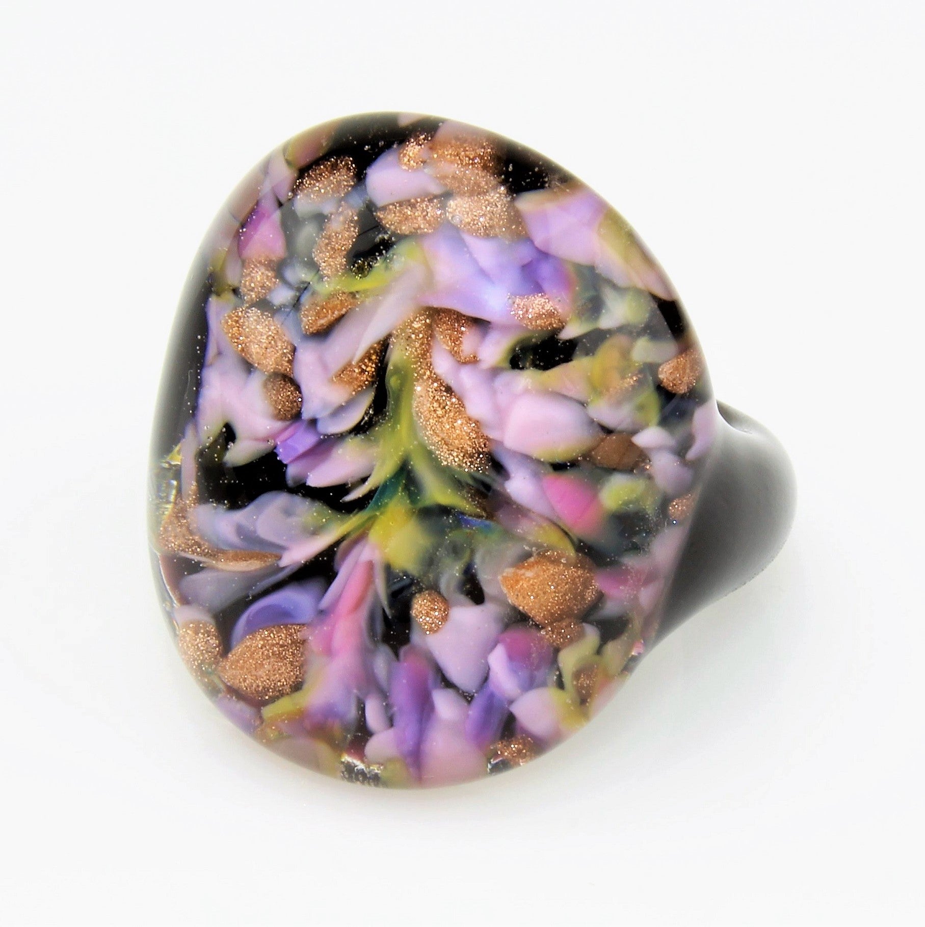 Anello "Madame" rosa lilla marmorizzato