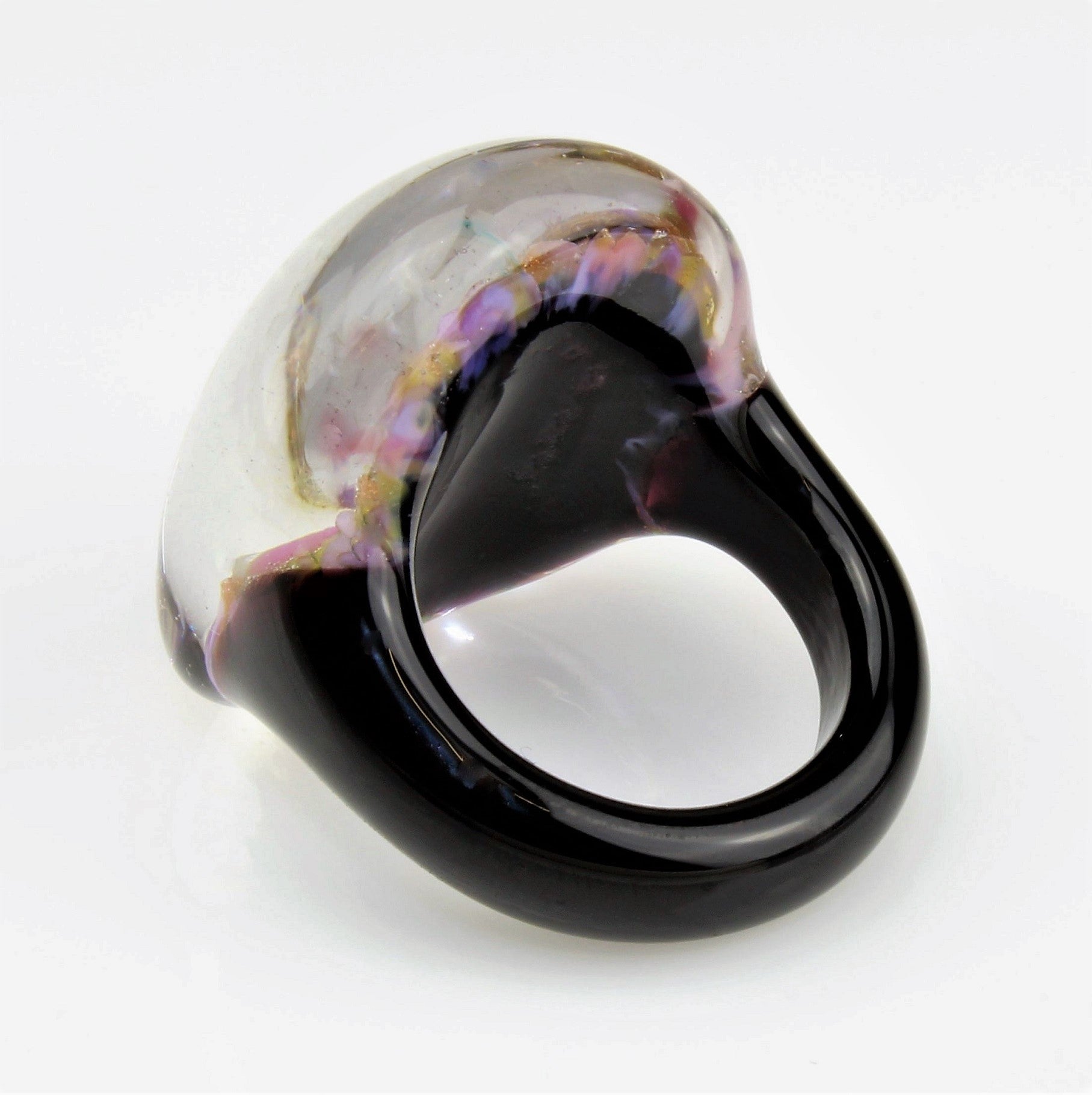 Anello "Madame" rosa lilla marmorizzato