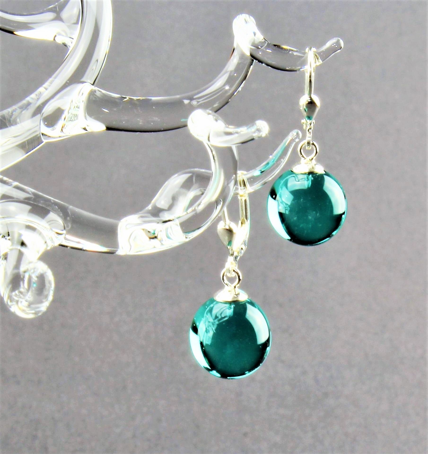 Boucles d'oreilles Boule colorée , argent 925/000 rhodié