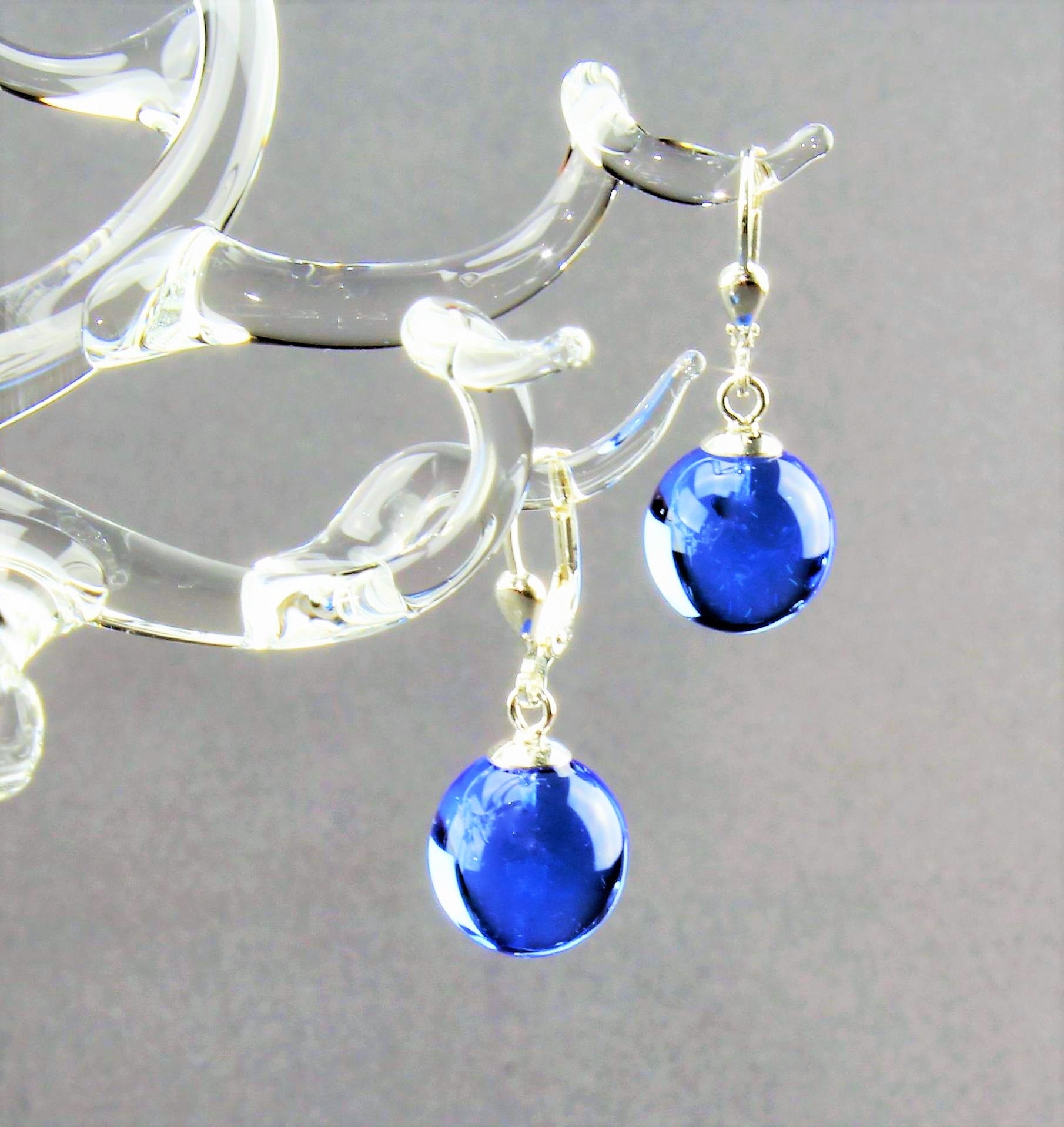 Boucles d'oreilles Boule colorée , argent 925/000 rhodié