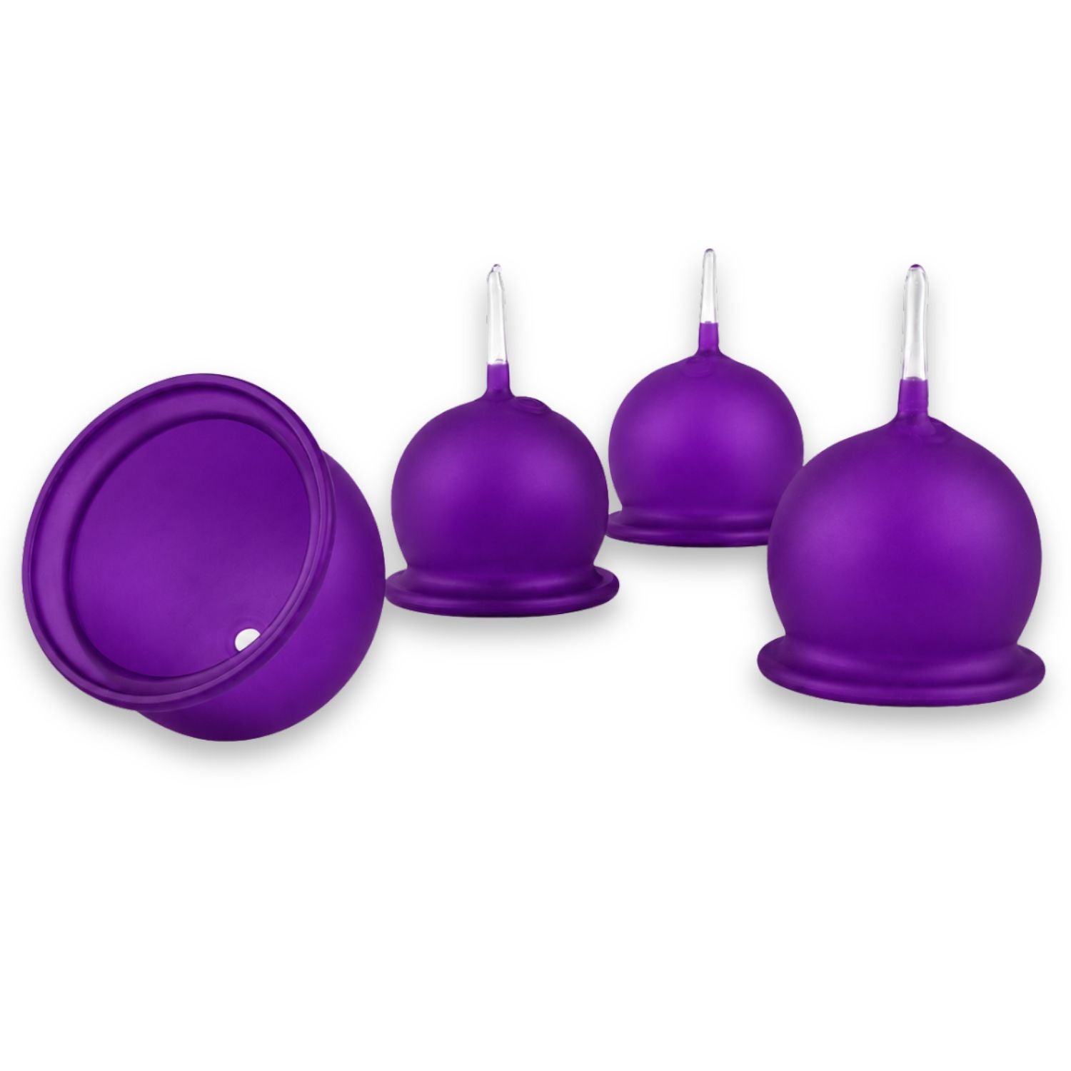 Teelichthalter aus Glas zum Stecken, 4er-Set, matt – für Adventskranz & Gestecke – mundgeblasen, mit Windschutz