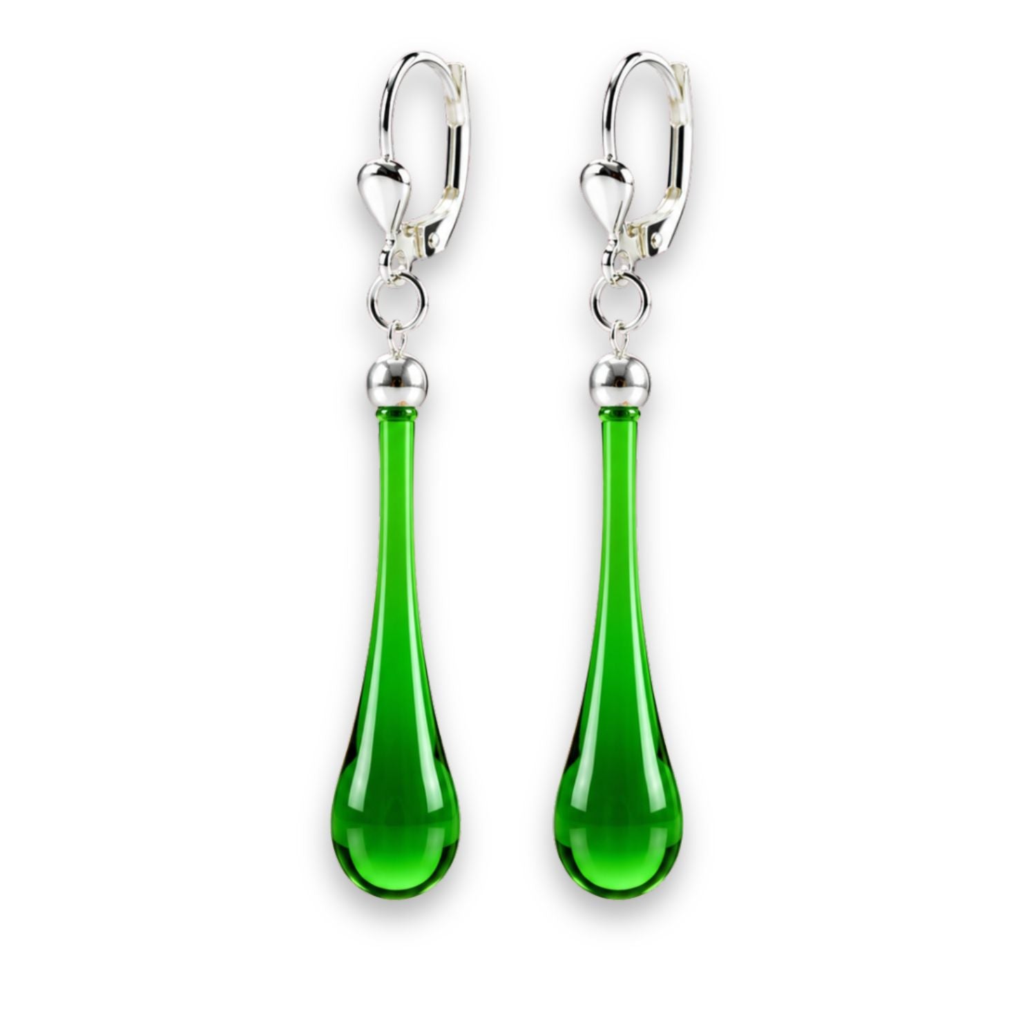 Tropfen Ohrringe 925 Silber – mundgeblasenes Glas, viele Farben