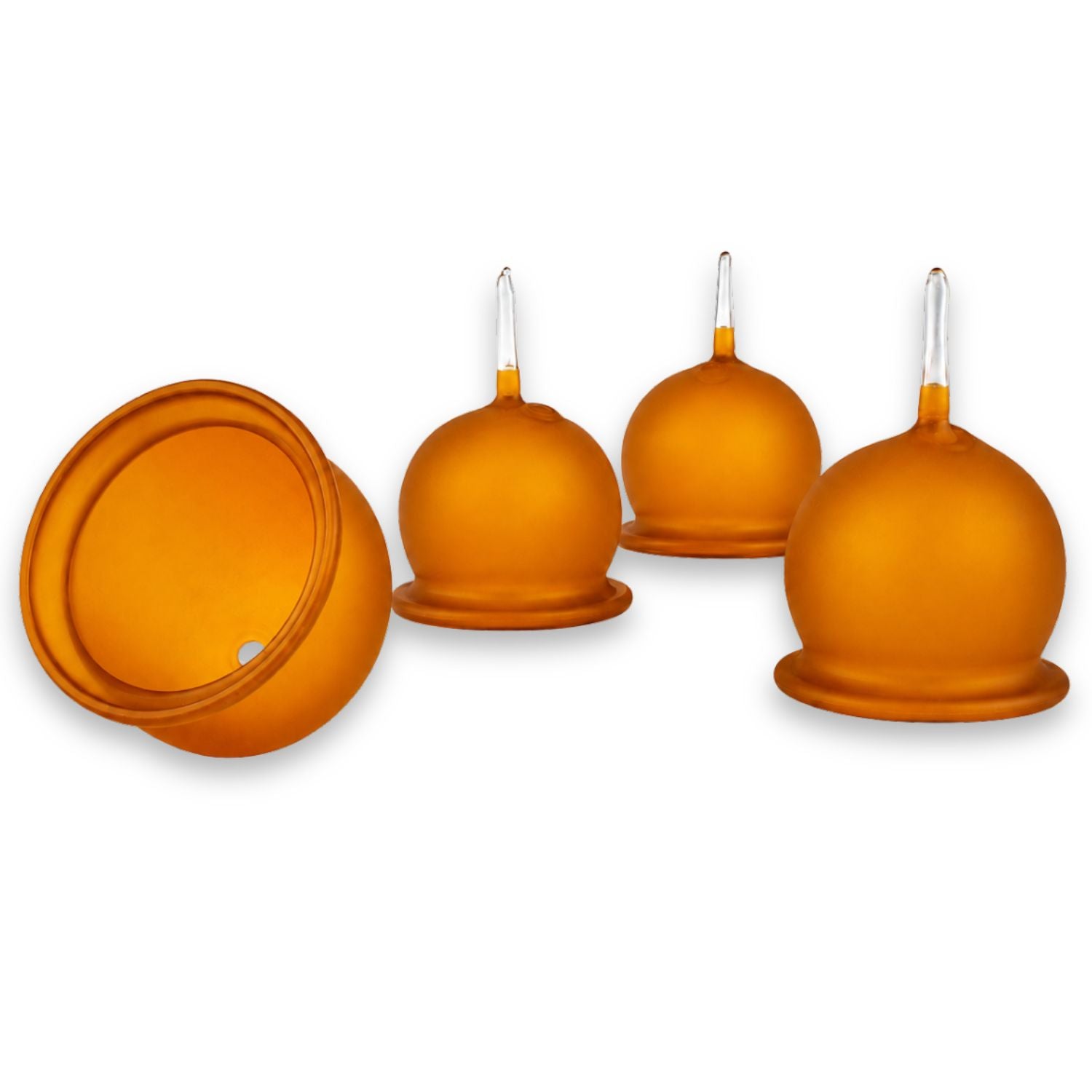 Teelichthalter aus Glas zum Stecken, 4er-Set, matt – für Adventskranz & Gestecke – mundgeblasen, mit Windschutz