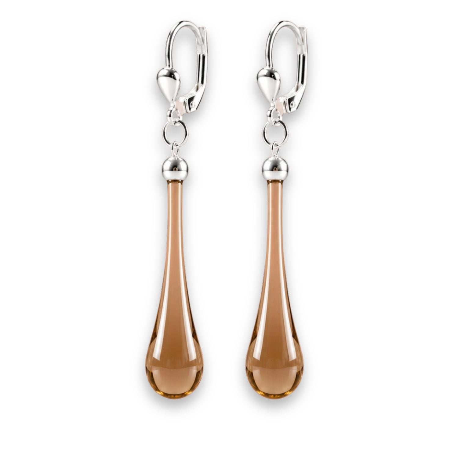 Tropfen Ohrringe 925 Silber – mundgeblasenes Glas, viele Farben