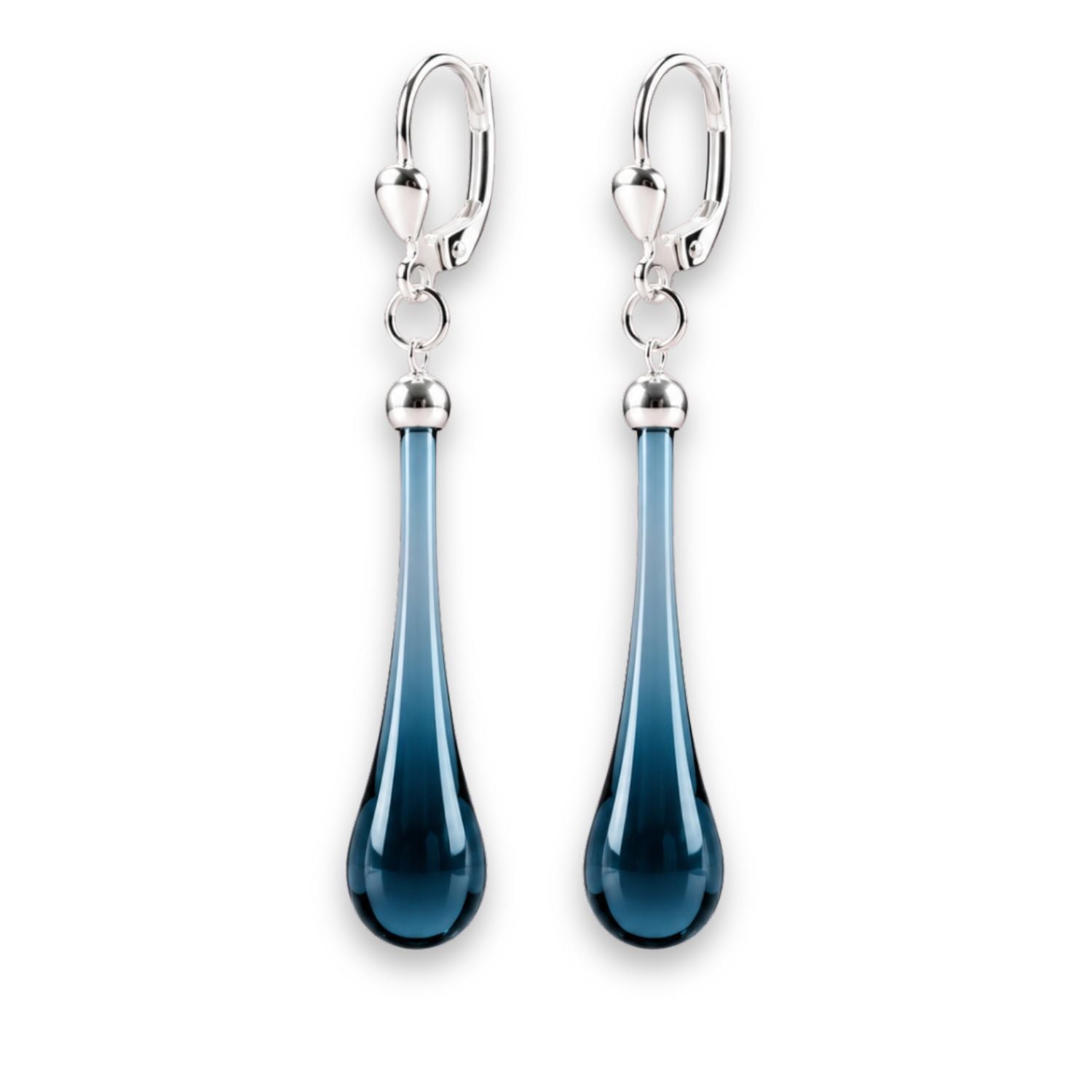 Tropfen Ohrringe 925 Silber – mundgeblasenes Glas, viele Farben