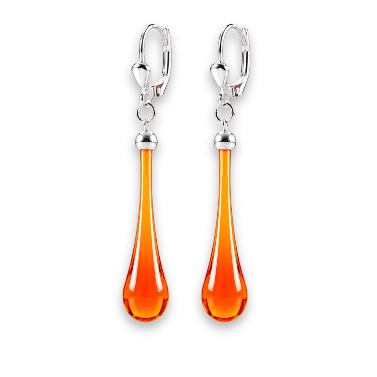 Tropfen Ohrringe 925 Silber – mundgeblasenes Glas, viele Farben