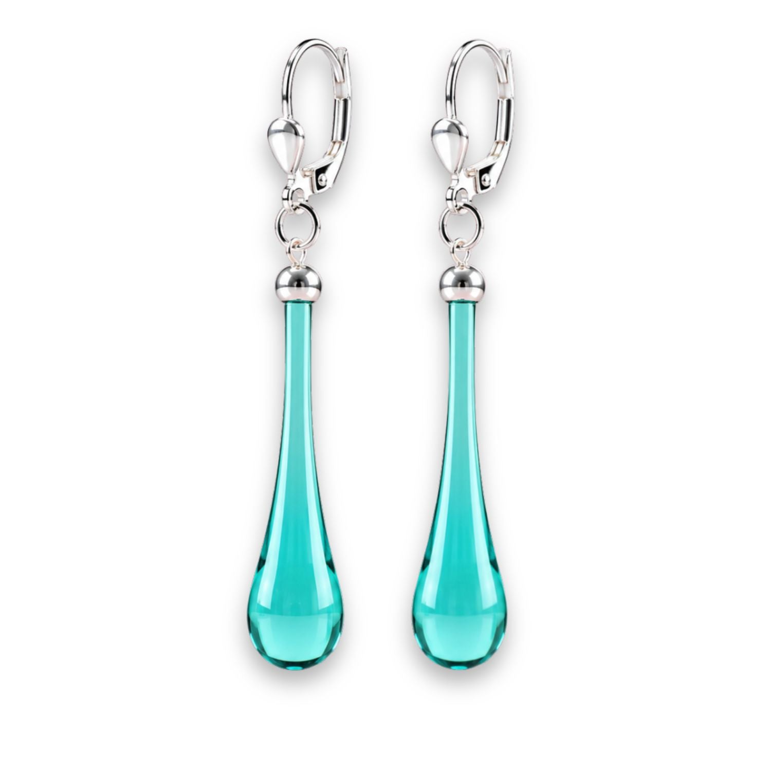 Tropfen Ohrringe 925 Silber – mundgeblasenes Glas, viele Farben