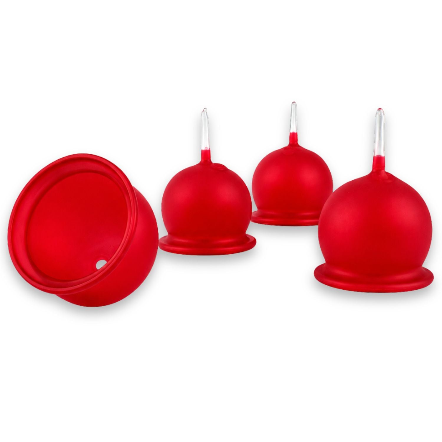 Teelichthalter aus Glas zum Stecken, 4er-Set, matt – für Adventskranz & Gestecke – mundgeblasen, mit Windschutz