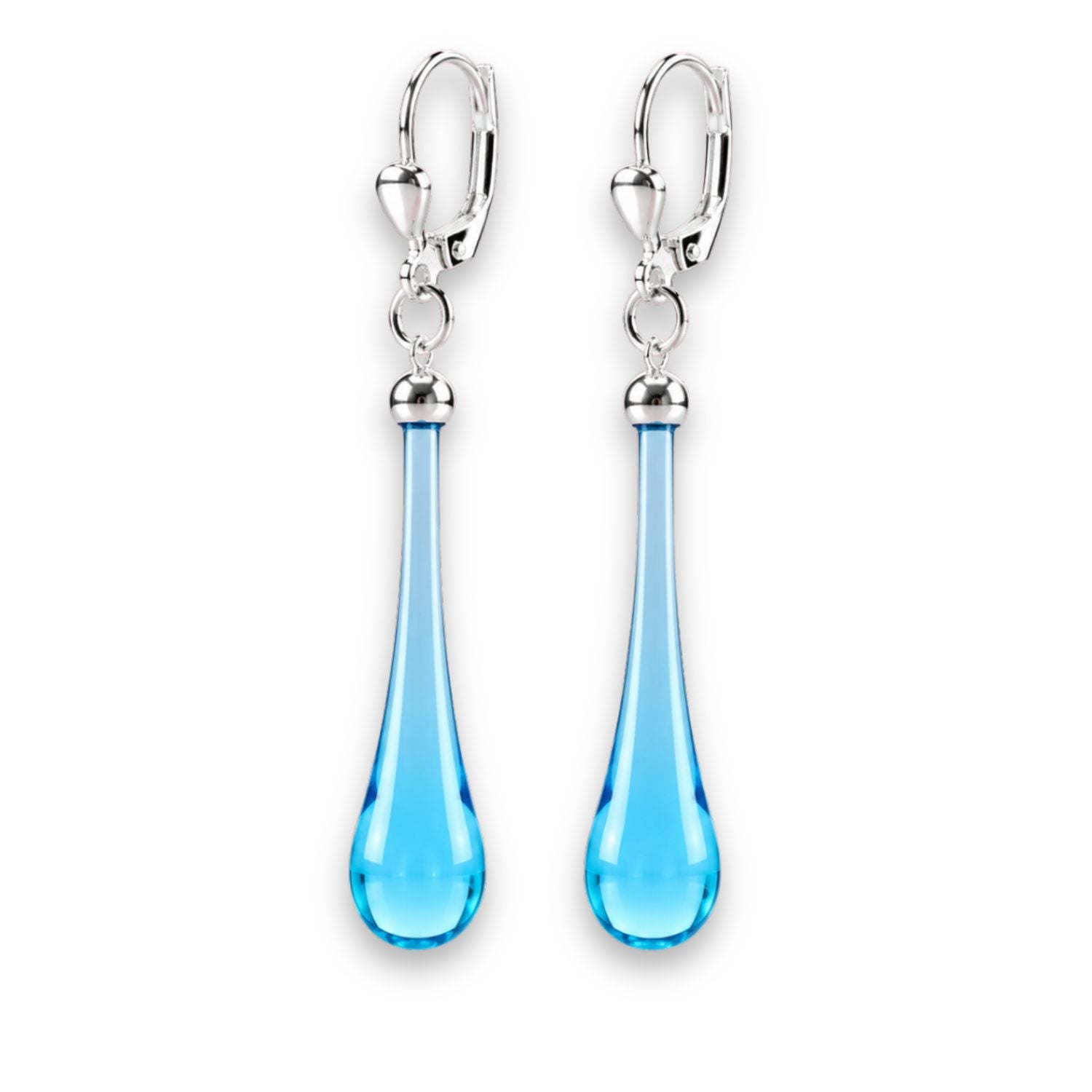 Tropfen Ohrringe 925 Silber – mundgeblasenes Glas, viele Farben