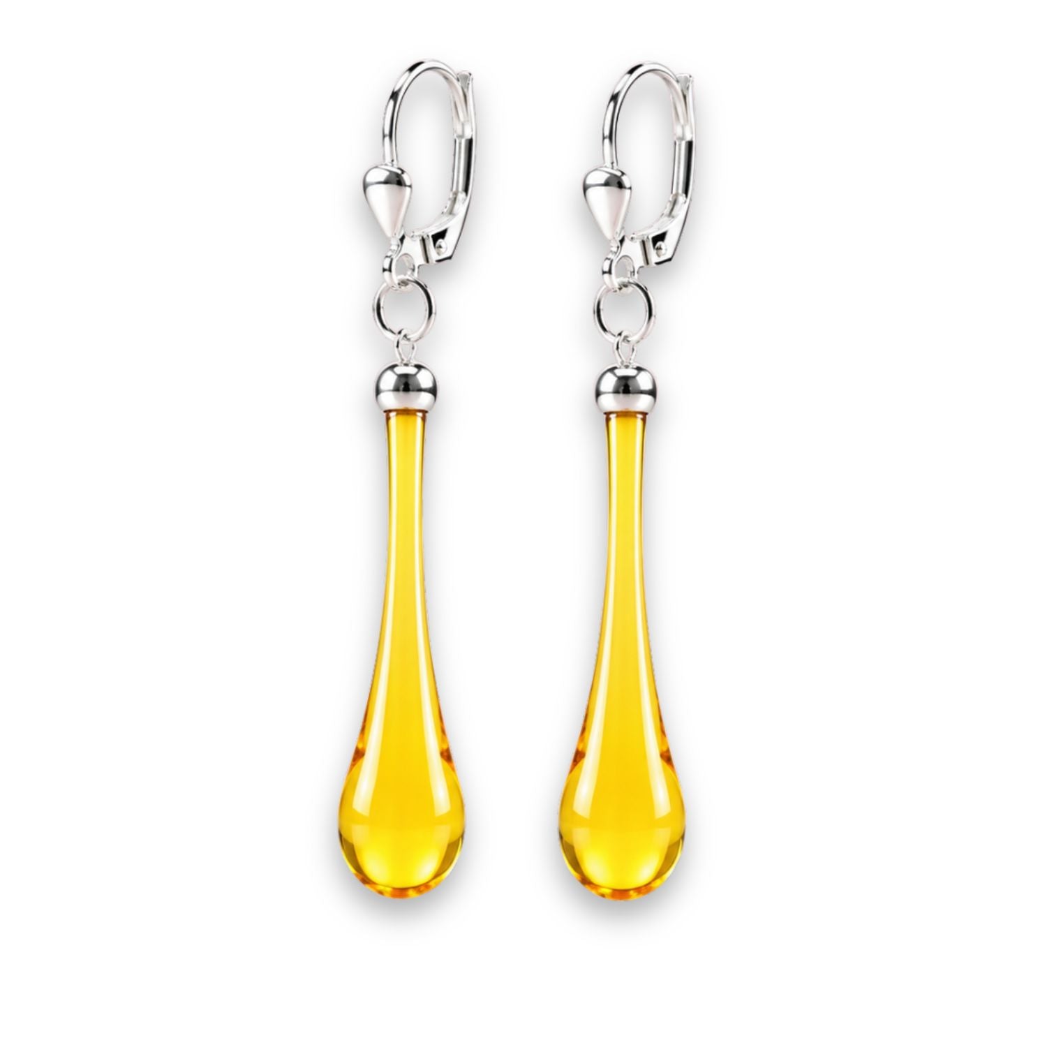 Tropfen Ohrringe 925 Silber – mundgeblasenes Glas, viele Farben