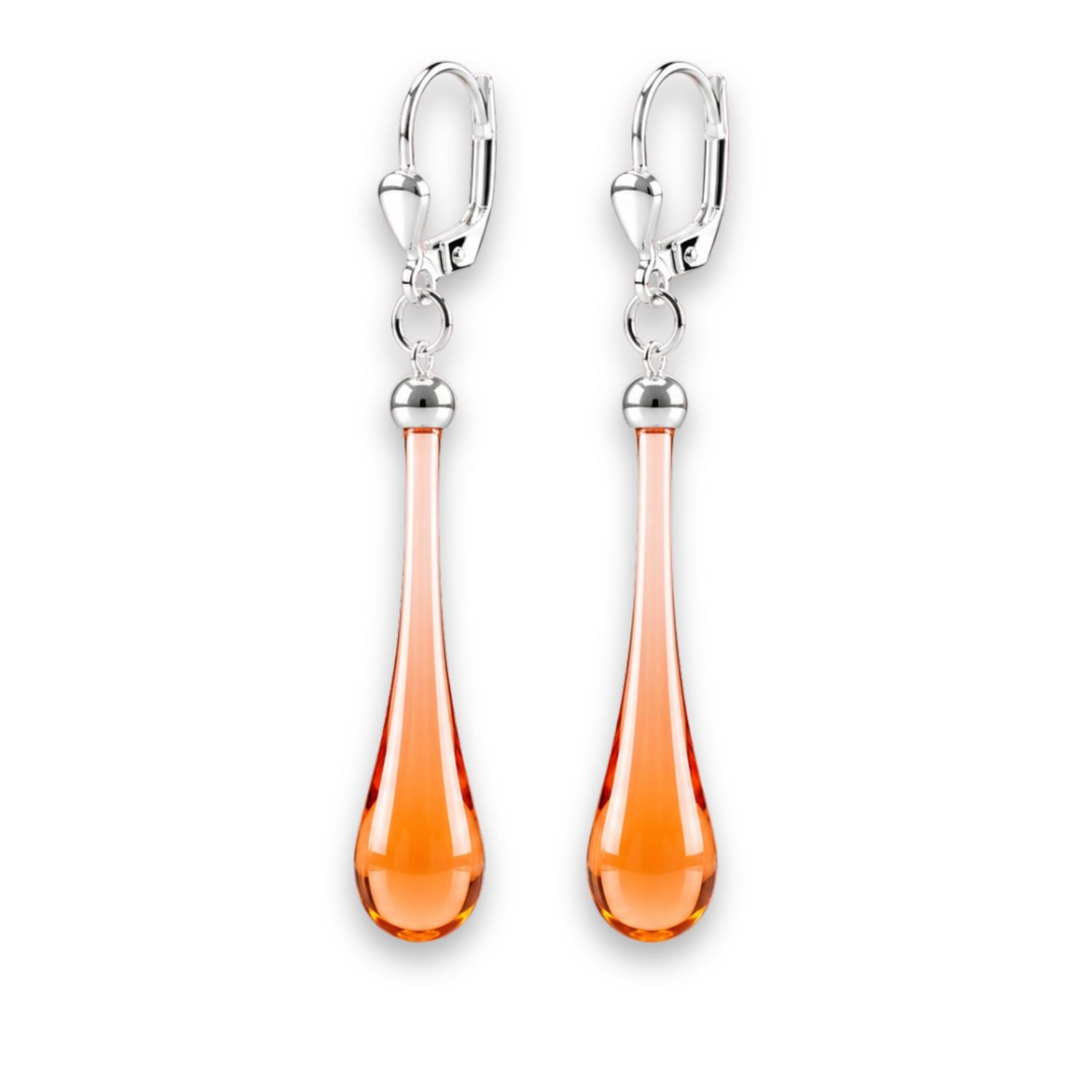 Tropfen Ohrringe 925 Silber – mundgeblasenes Glas, viele Farben