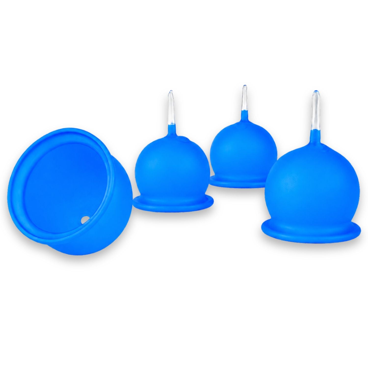 Teelichthalter aus Glas zum Stecken, 4er-Set, matt – für Adventskranz & Gestecke – mundgeblasen, mit Windschutz